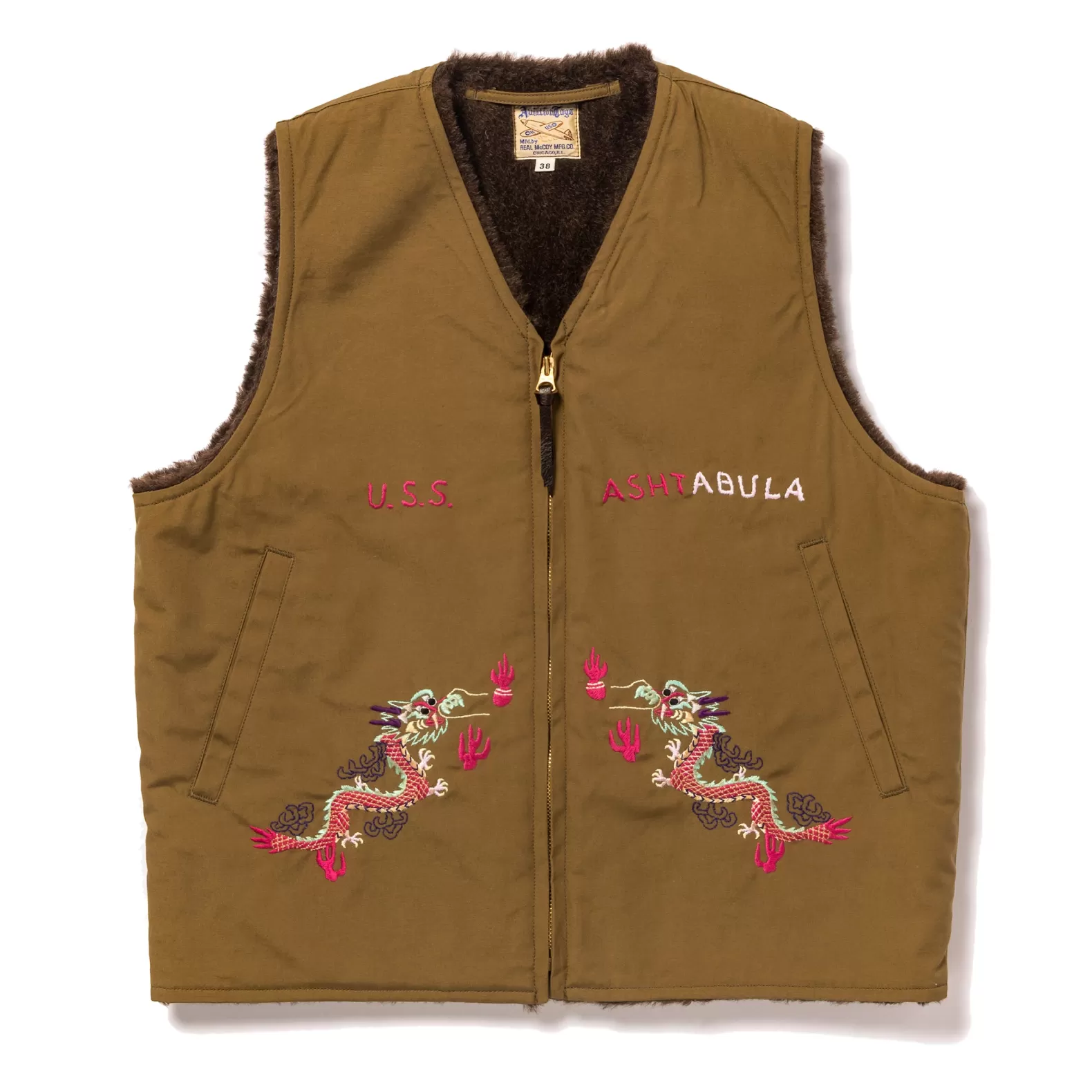 Vests | Military<The Real McCoy's ALPACA VEST / USS ASHTABULA KHAKI