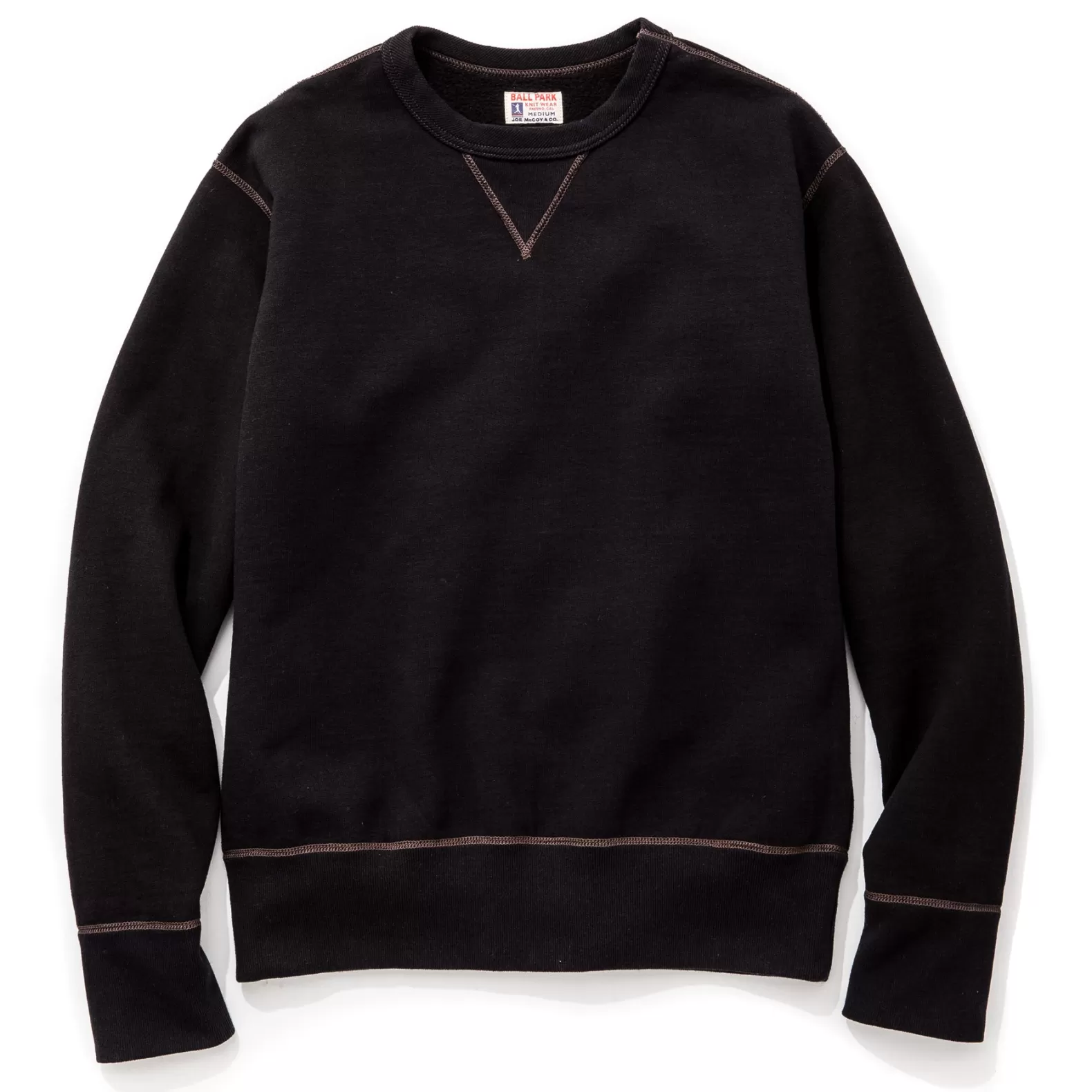 Sweatshirts<The Real McCoy's BALL PARK CREWNECK SWEATSHIRT Black