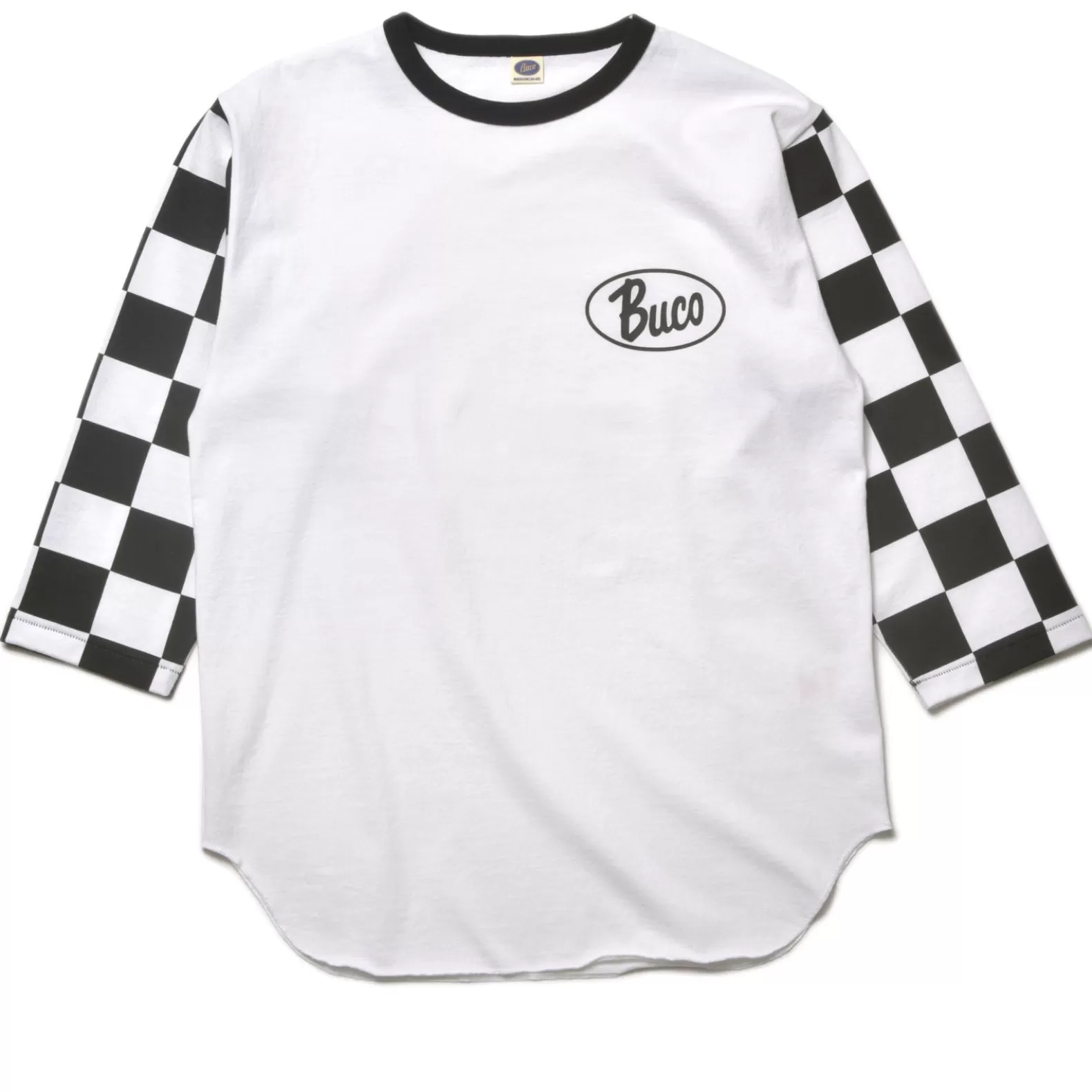 T-shirts<The Real McCoy's BUCO BASEBALL TEE / OVAL LOGO (CHECKERED) WHITE