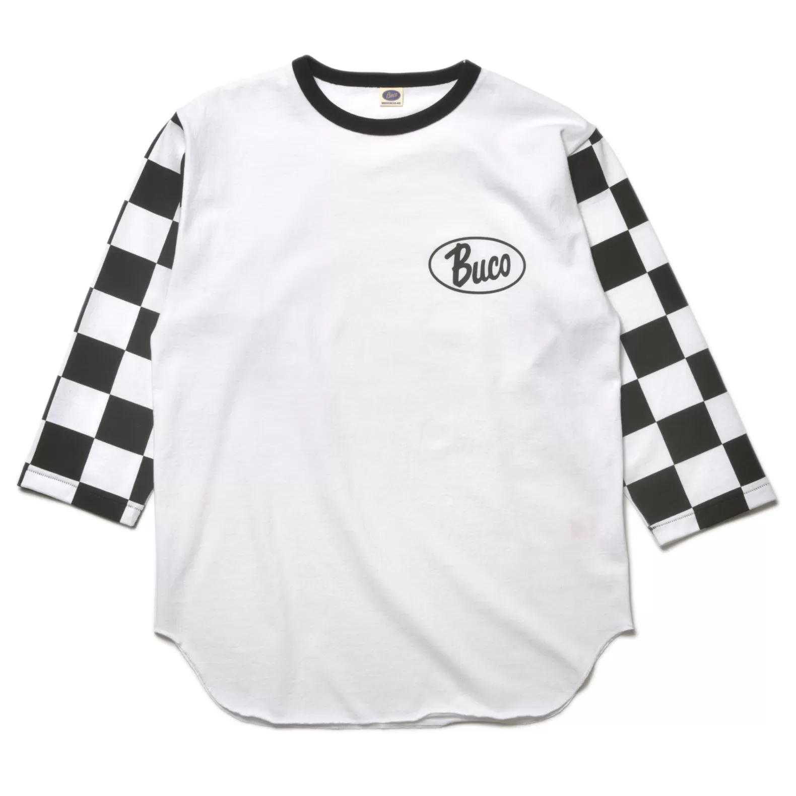 T-shirts<The Real McCoy's BUCO BASEBALL TEE / OVAL LOGO (CHECKERED) WHITE