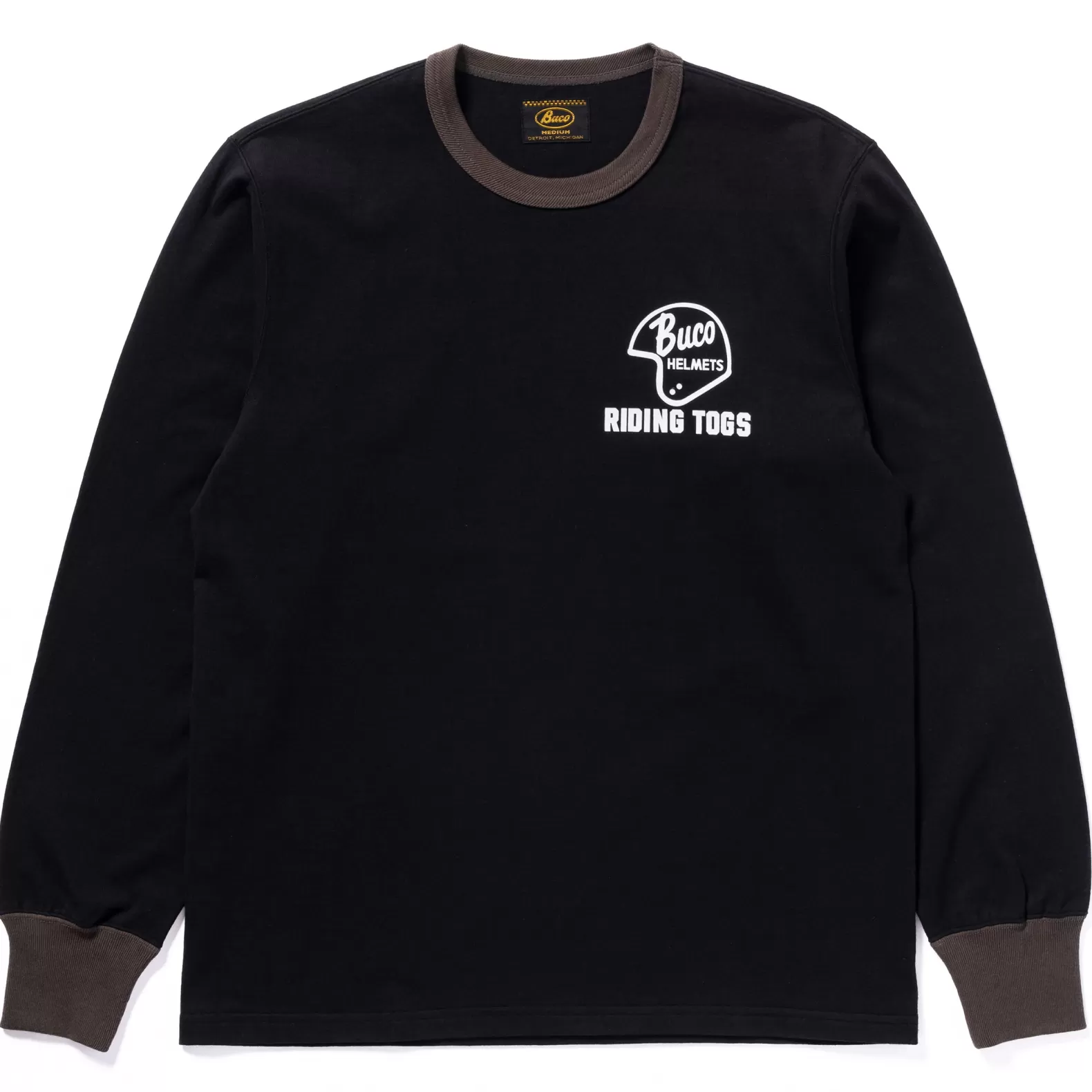 T-shirts<The Real McCoy's BUCO L/S TEE / RIDING TOGS BLACK/CHARCOAL