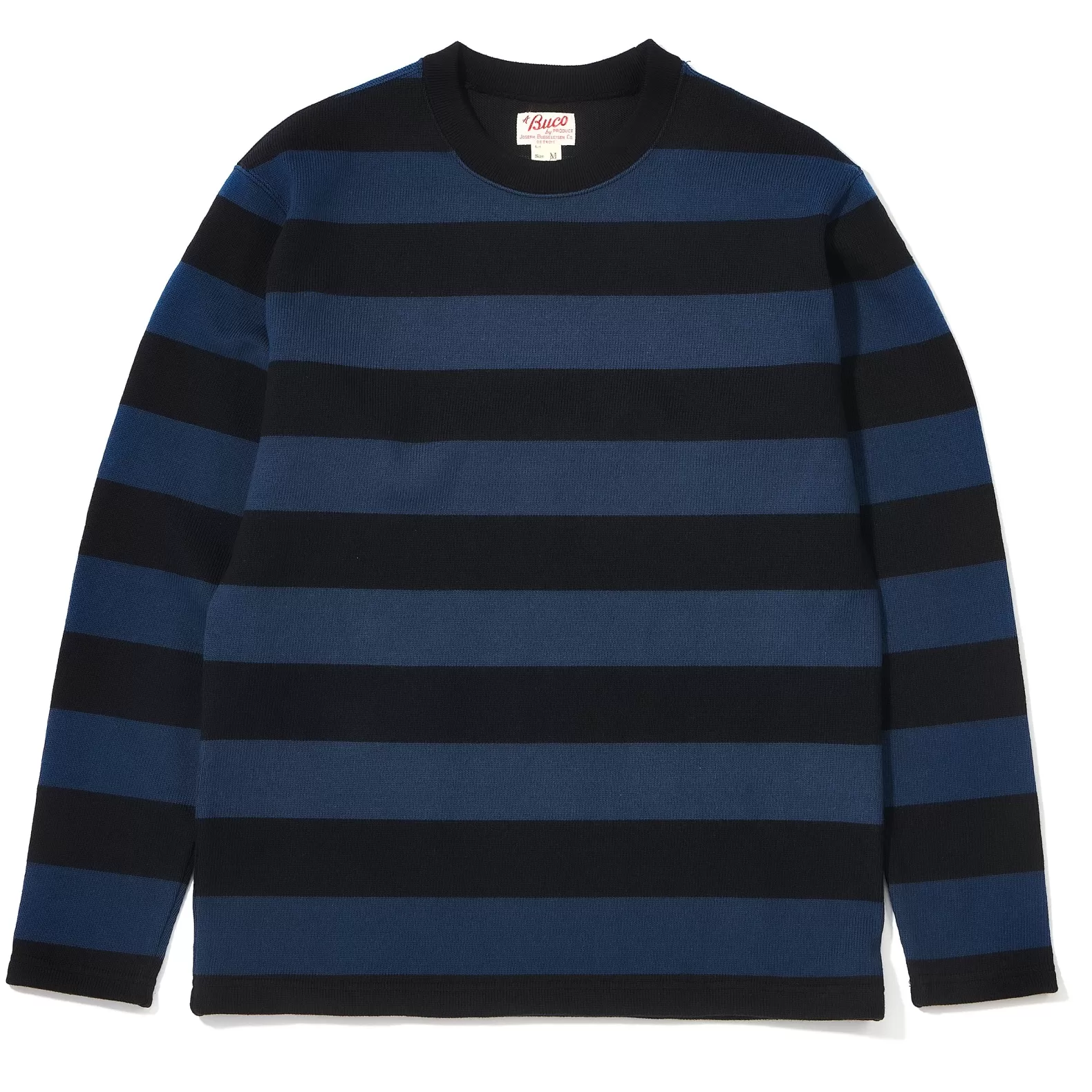 Sweatshirts<The Real McCoy's BUCO STRIPE RACING JERSEY BLACK/BLUE