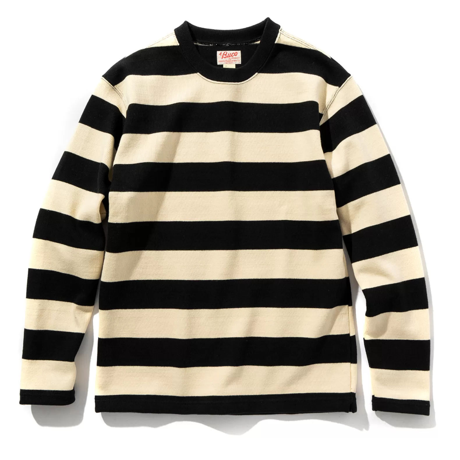 Thermal Shirts | Sweatshirts<The Real McCoy's BUCO STRIPE RACING JERSEY Black/White