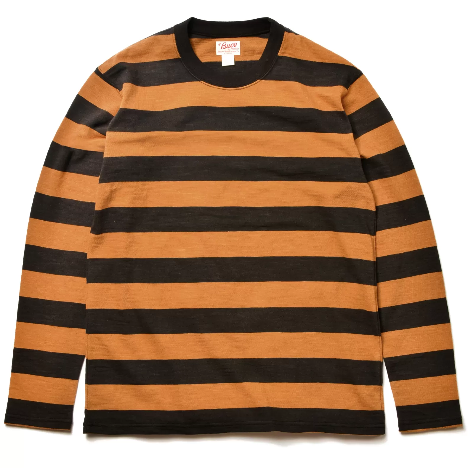 T-shirts<The Real McCoy's BUCO STRIPE TEE L/S BLACKxMUSTARD