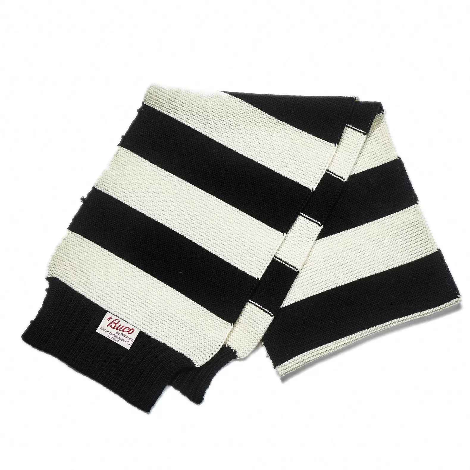 Scarves<The Real McCoy's BUCO STRIPED WOOL KNIT SCARF WHITE/BLACK