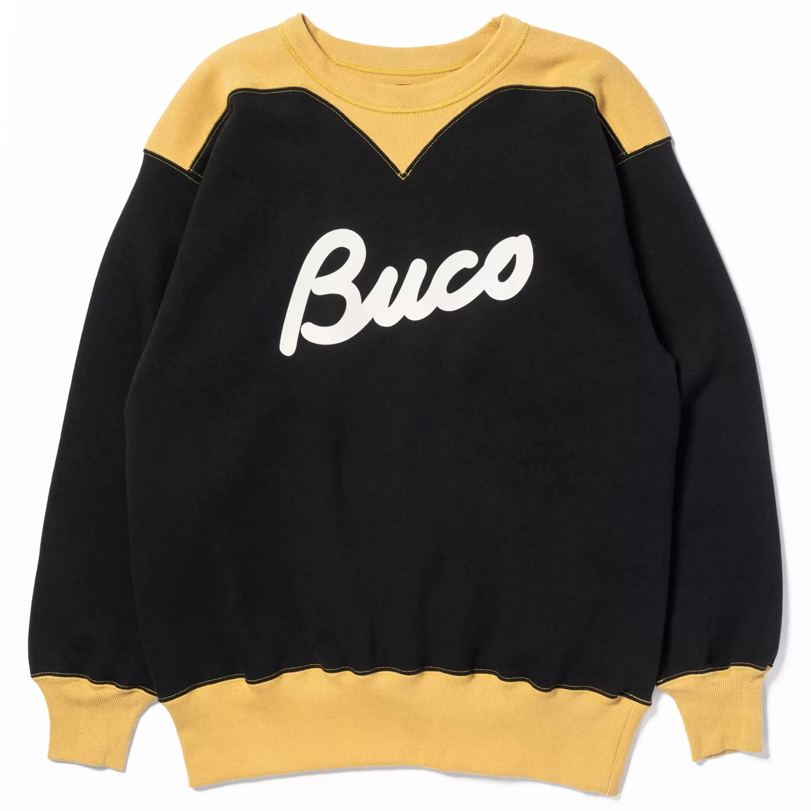 Sweatshirts<The Real McCoy's BUCO TWO-TONE SWEATSHIRT / BUCO BLACK/CORN