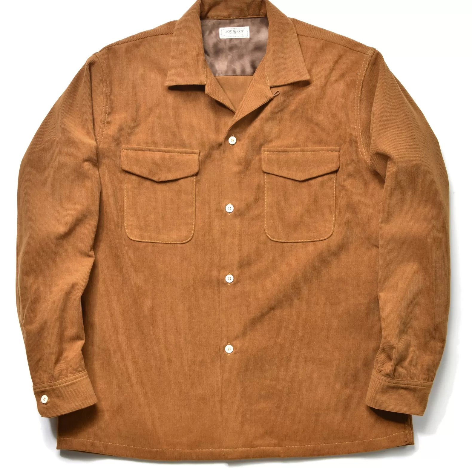 Shirts<The Real McCoy's CORDUROY OPEN COLLAR SHIRT MUSTARD