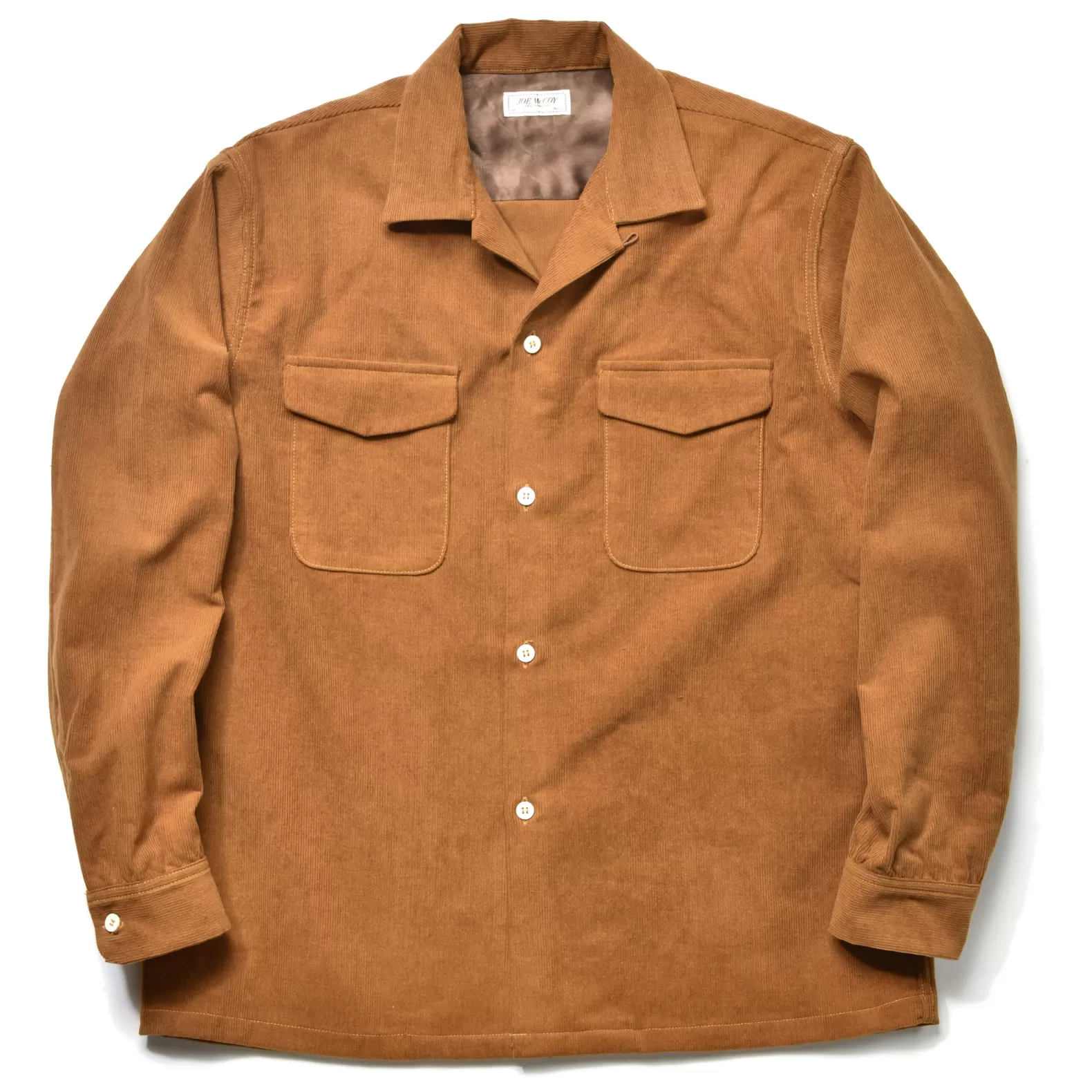 Shirts<The Real McCoy's CORDUROY OPEN COLLAR SHIRT MUSTARD