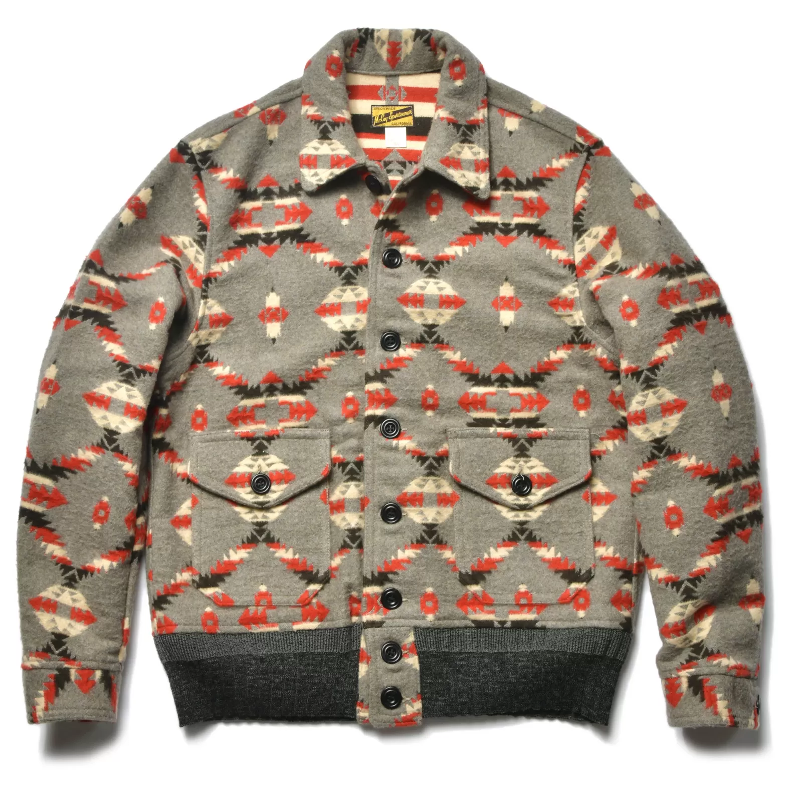 Recreation<The Real McCoy's COTTON JACQUARD BLANKET JACKET GRAY