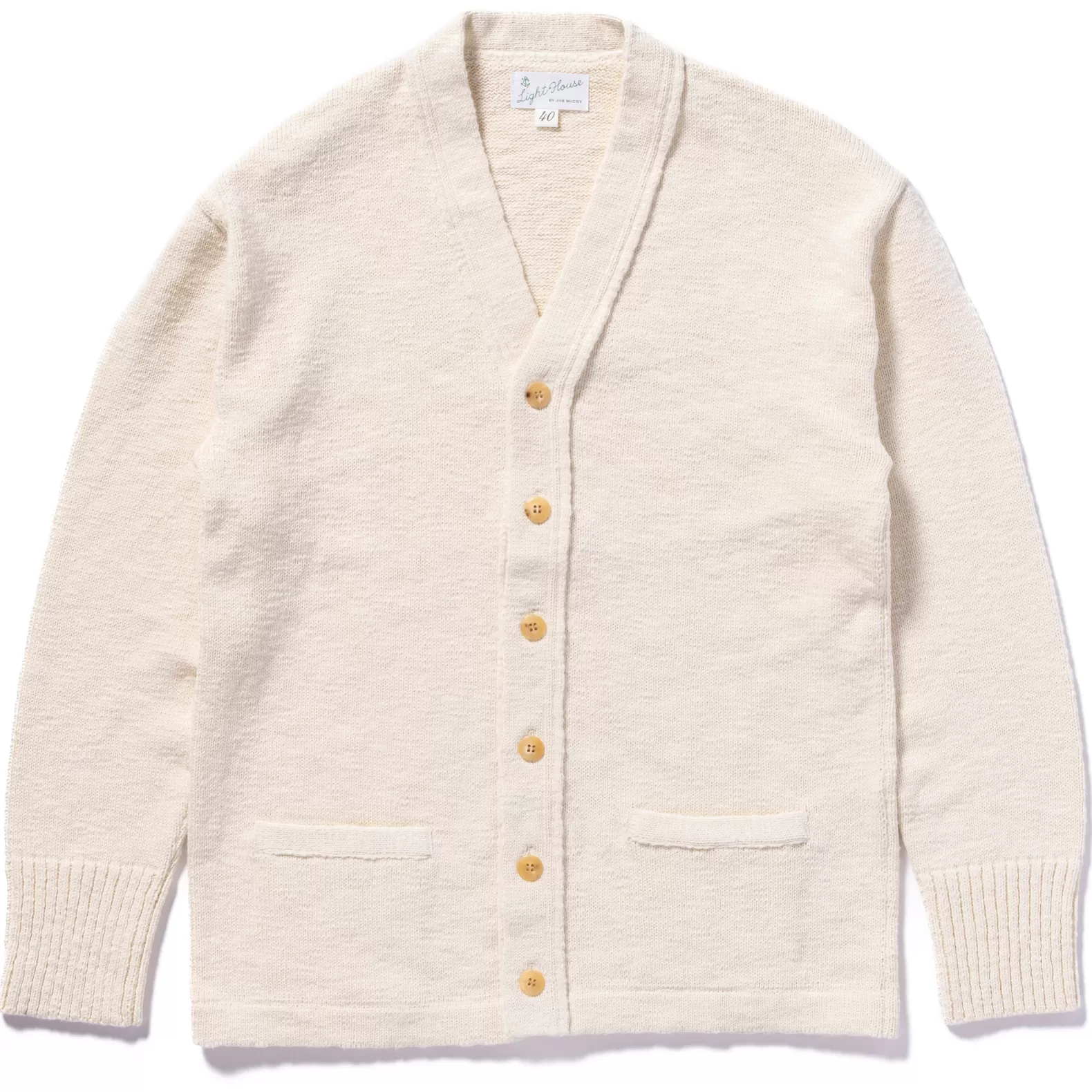 Knitwear<The Real McCoy's COTTON SUMMER CARDIGAN ECRU