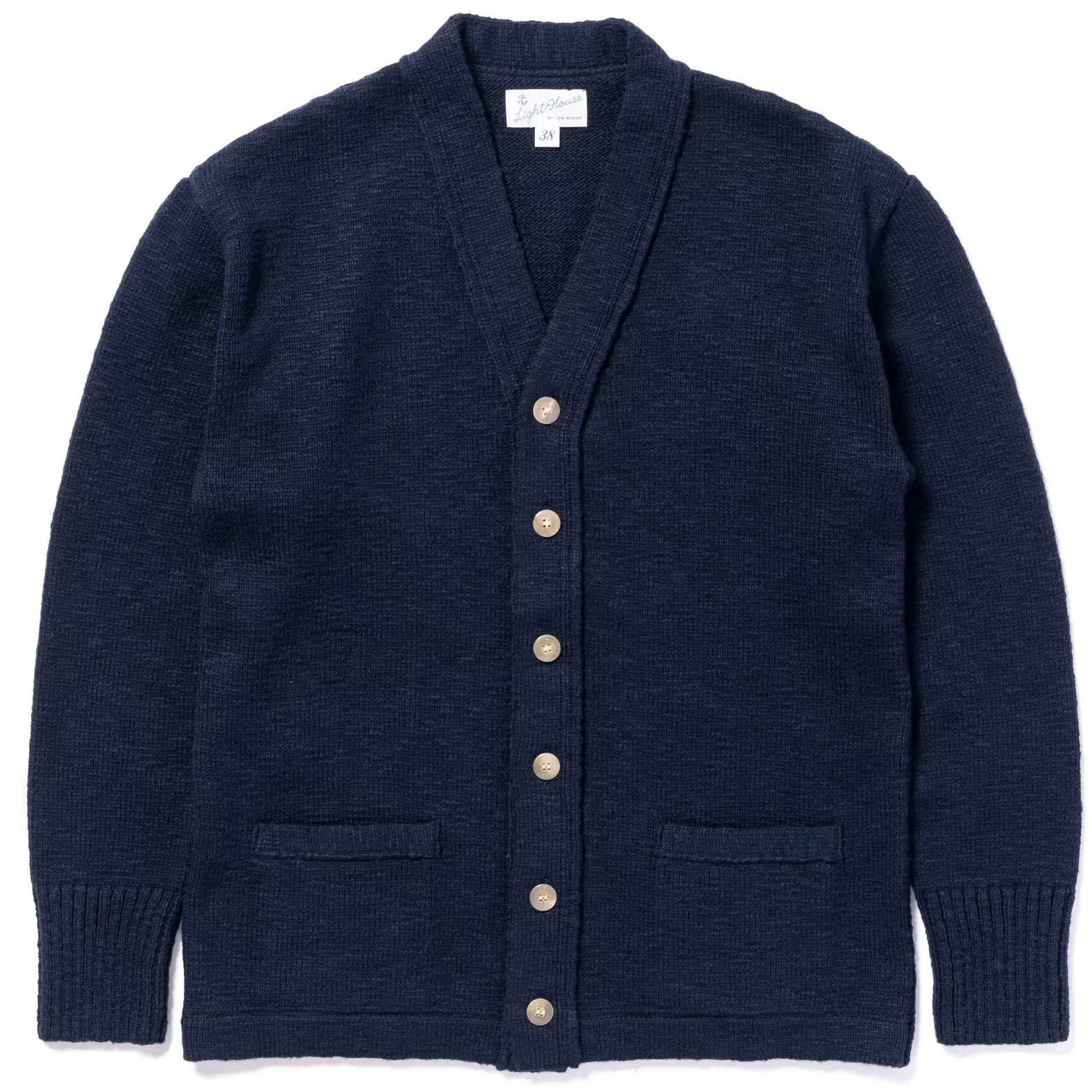 Knitwear<The Real McCoy's COTTON SUMMER CARDIGAN INKBLUE