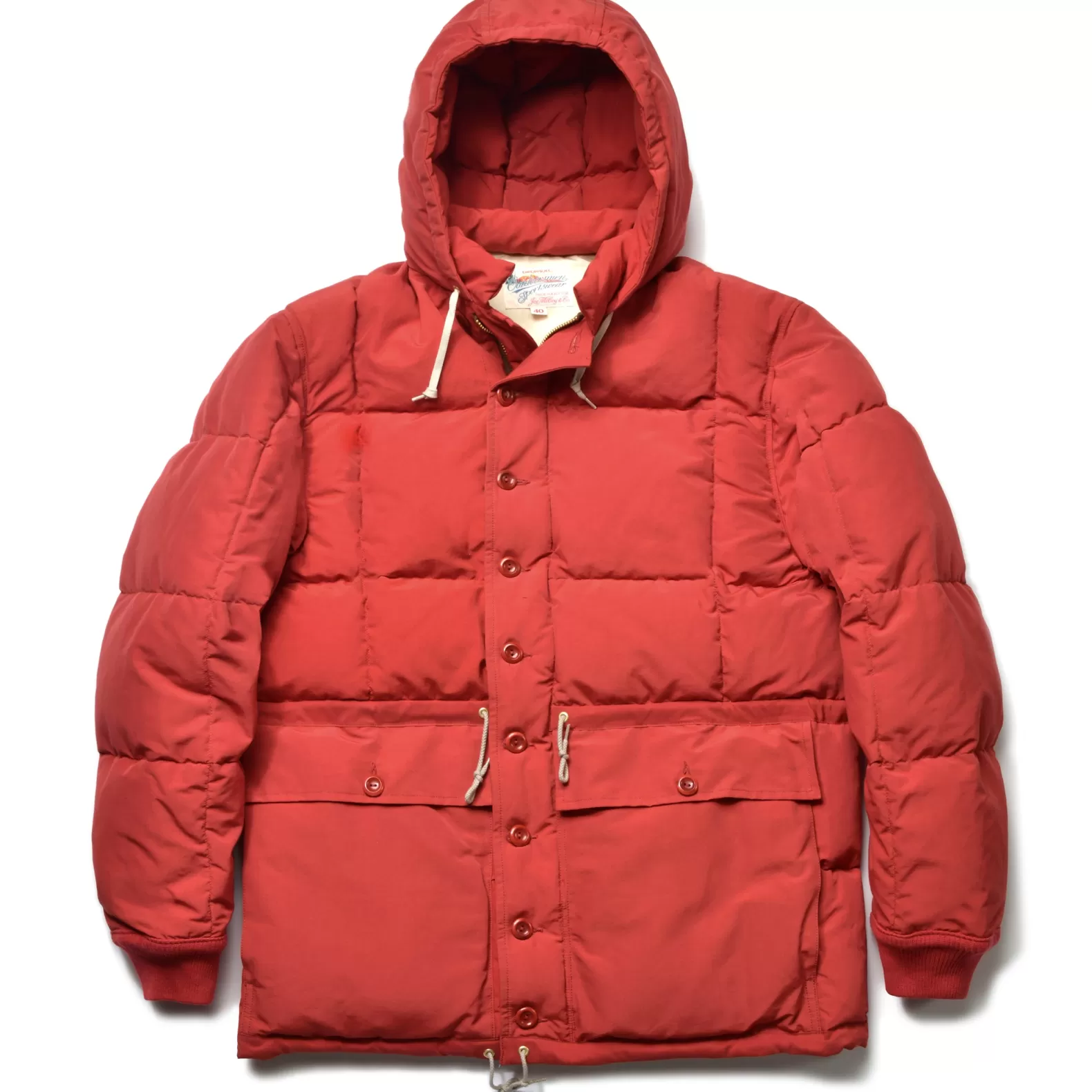 Recreation<The Real McCoy's COTTON/NYLON HOODED DOWN JACKET RED