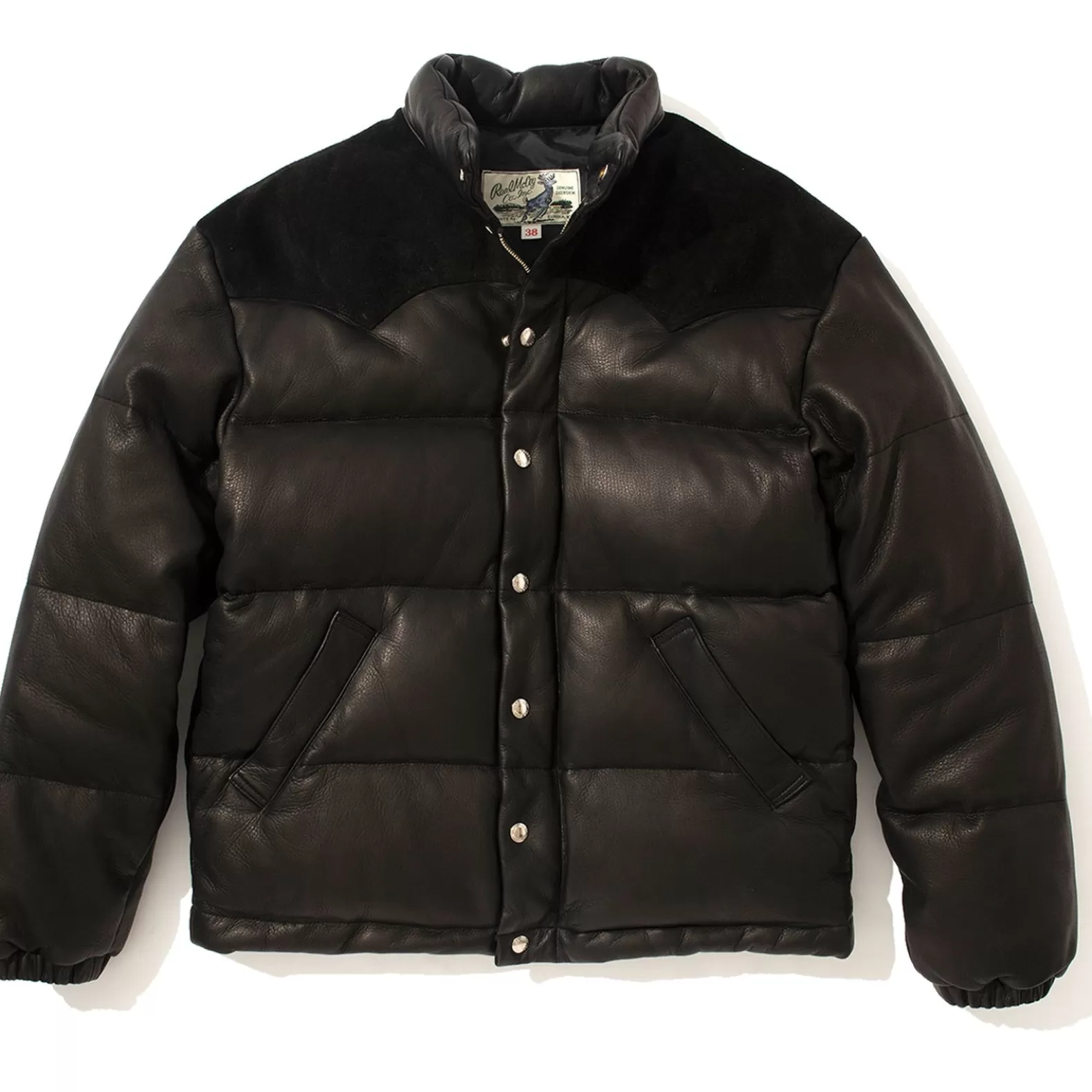 Leather<The Real McCoy's DEERSKIN DOWN JACKET BLACK