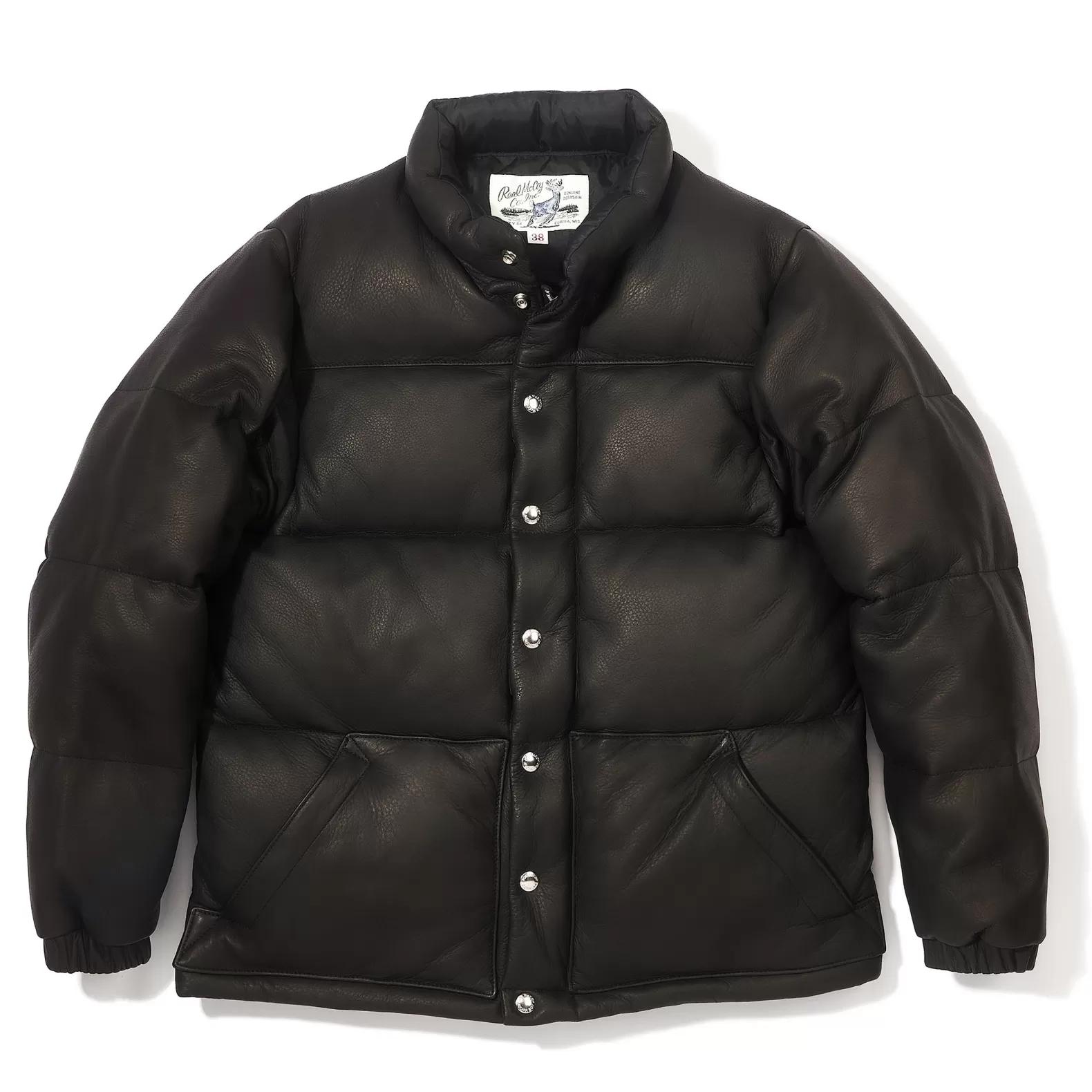 Leather<The Real McCoy's DEERSKIN DOWN JACKET BLACK