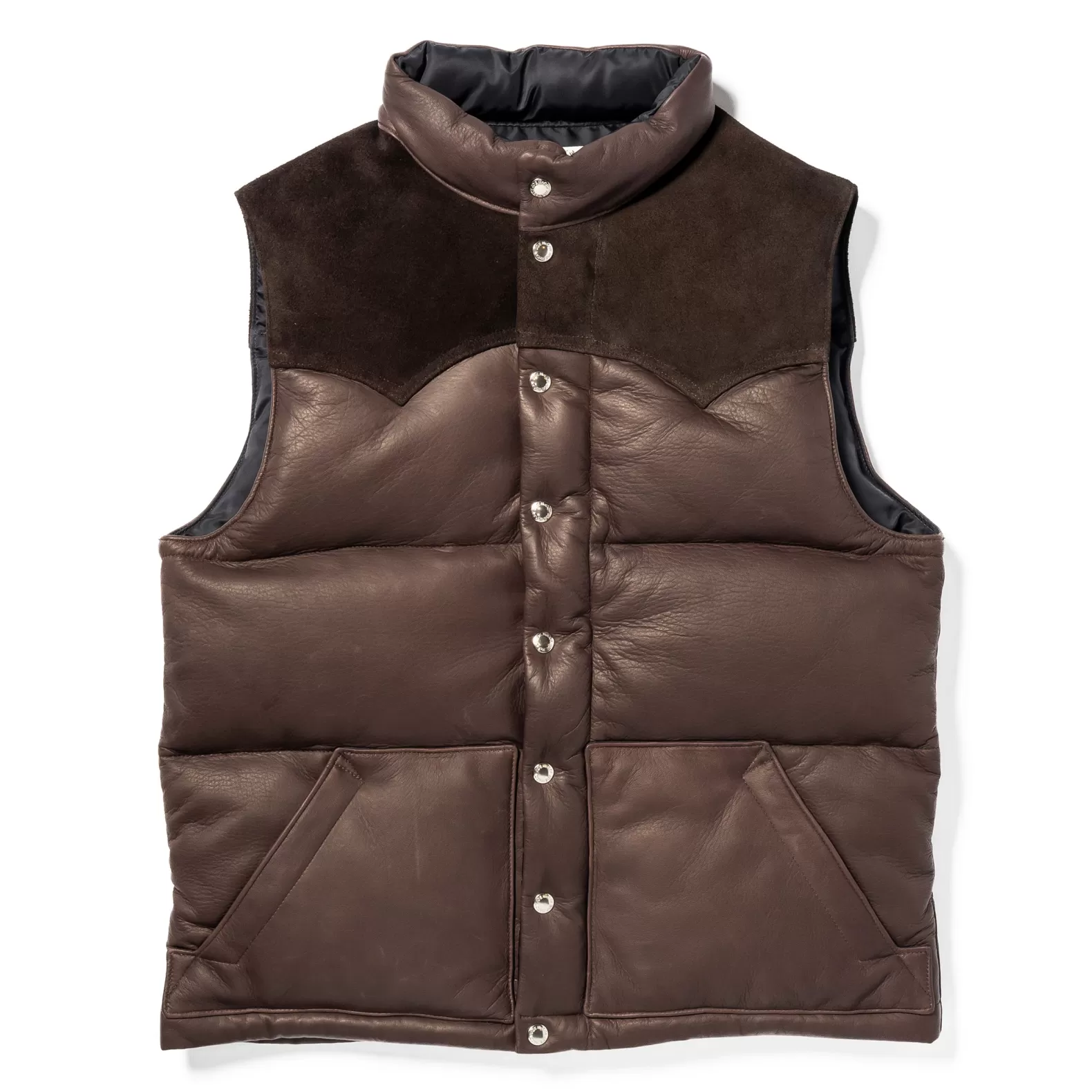 Vests | Leather<The Real McCoy's DEERSKIN DOWN VEST BROWN