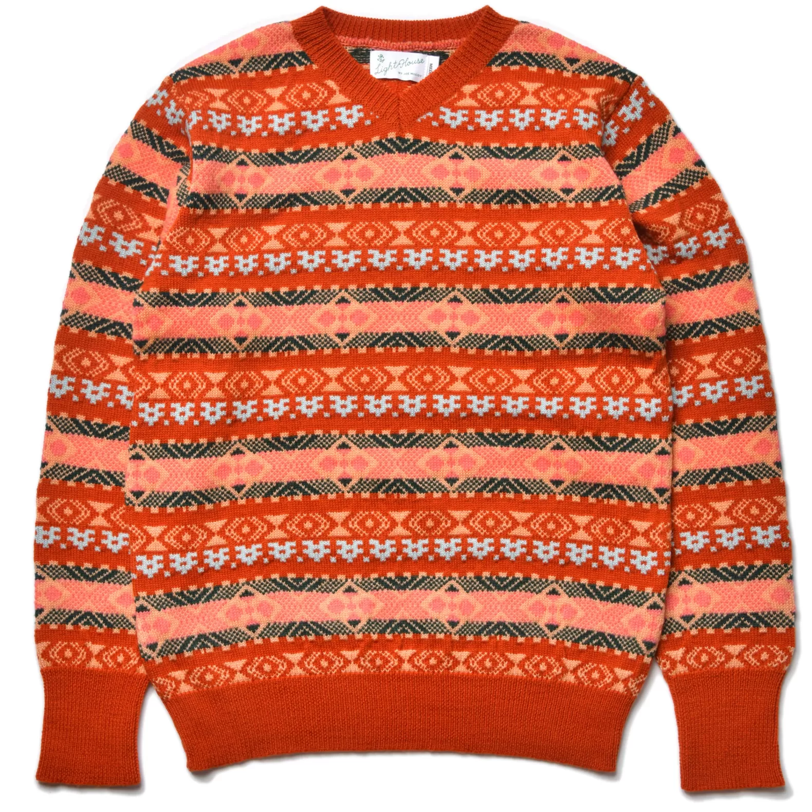 Knitwear<The Real McCoy's FAIR ISLE CREW NECK SWEATER ORANGE