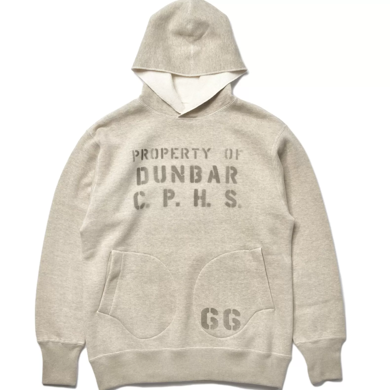 Sweatshirts<The Real McCoy's HOODED SWEATSHIRT / DUNBAR STENCIL OATMEAL