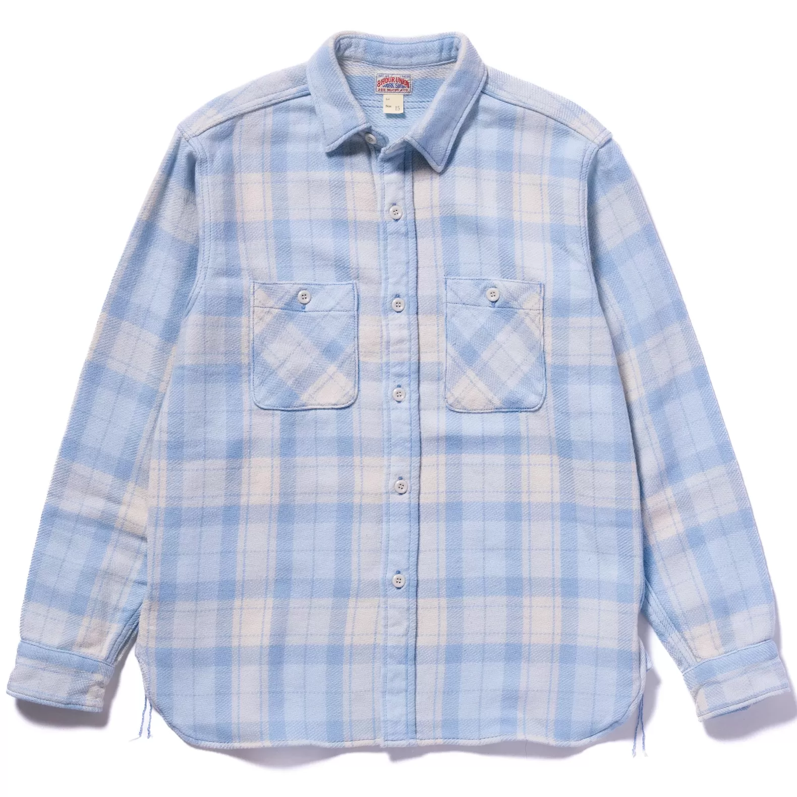 Shirts<The Real McCoy's 8HU BLOCK CHECK SUMMER FLANNEL SHIRT LIGHTBLUE