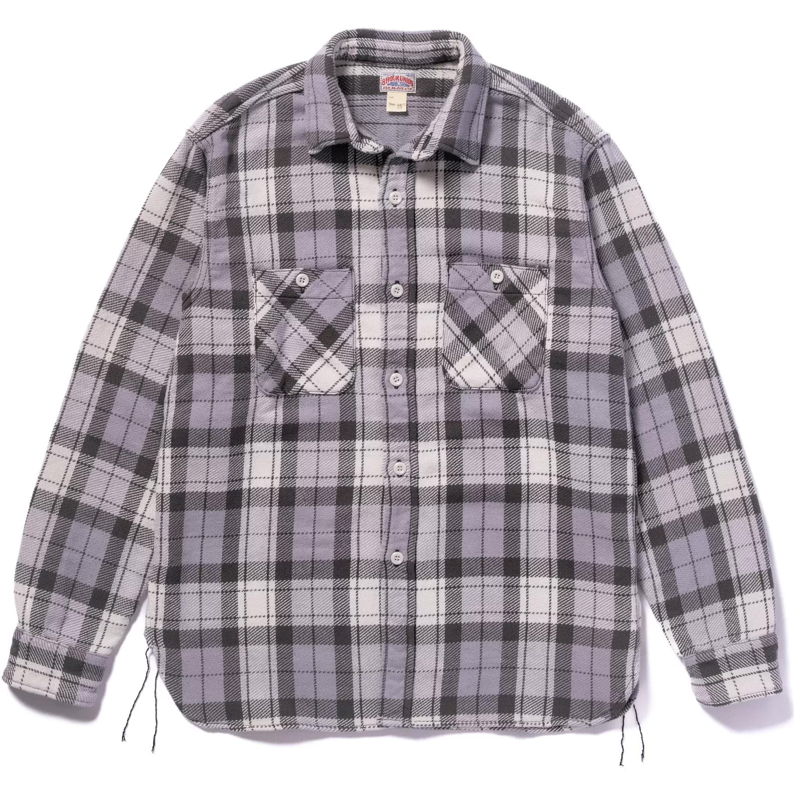 Shirts<The Real McCoy's 8HU BLOCK CHECK SUMMER FLANNEL SHIRT SNOWGRAY