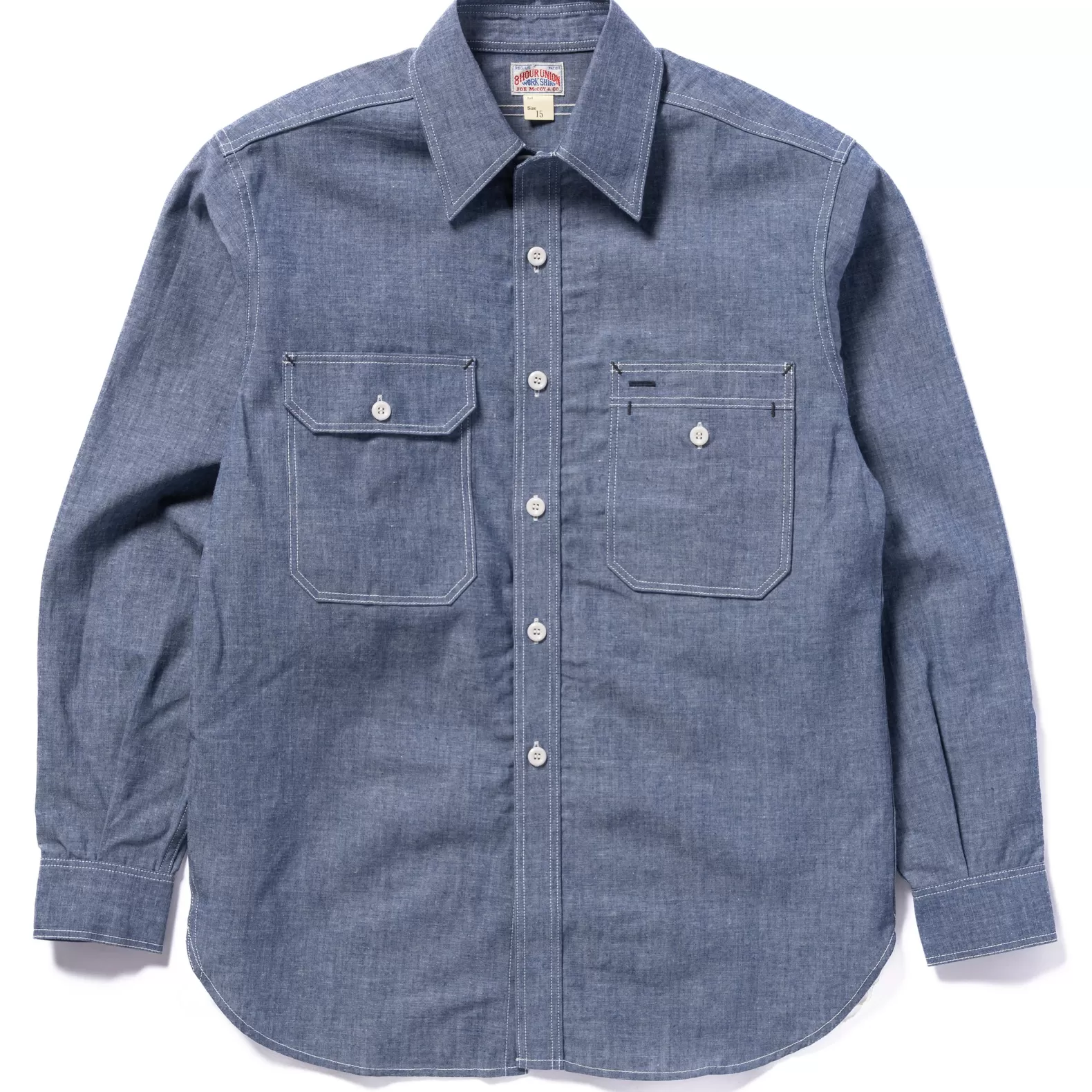 Shirts<The Real McCoy's 8HU CHAMBRAY SERVICEMAN SHIRT LIGHTBLUE