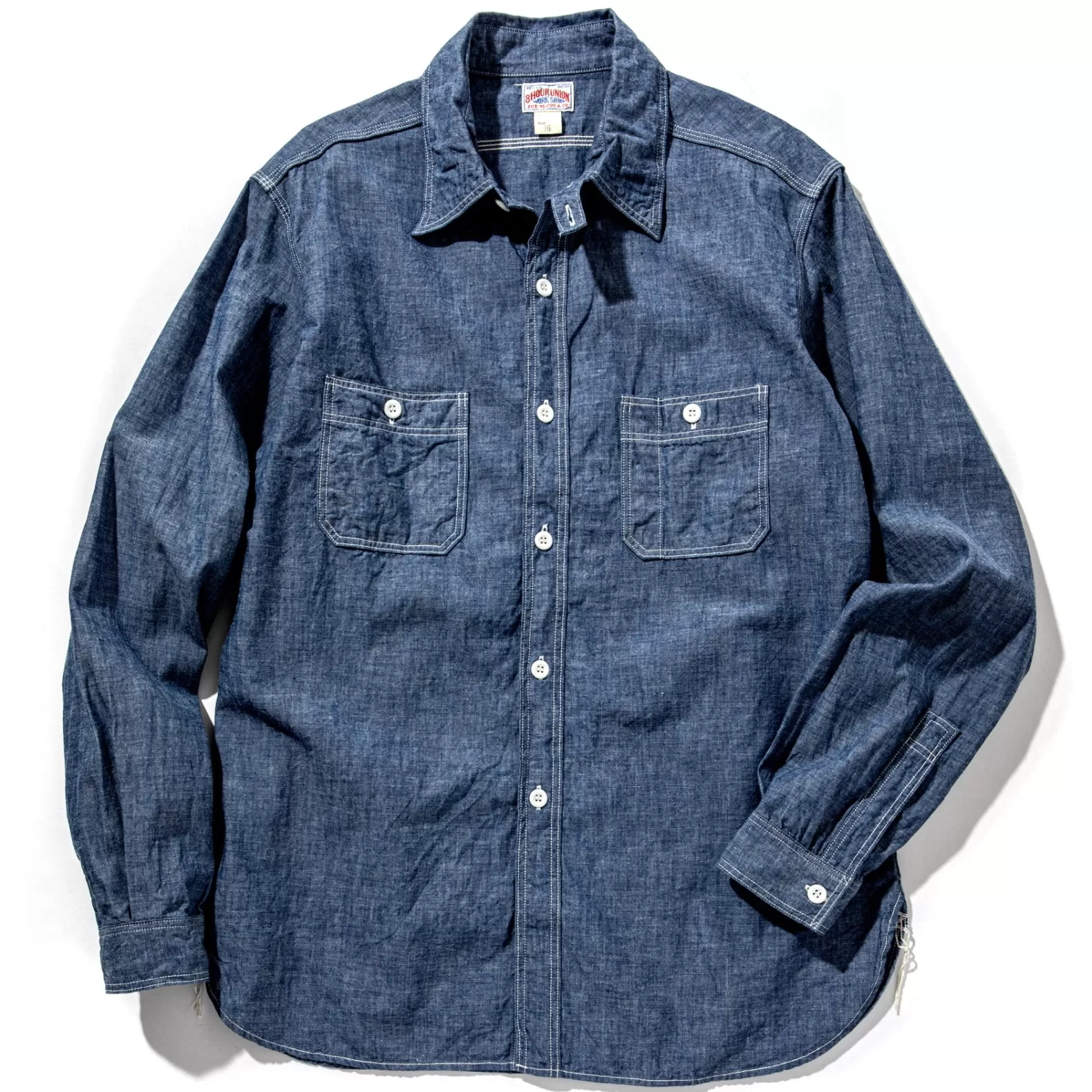 Shirts<The Real McCoy's 8HU Chambray Serviceman Shirt Blue