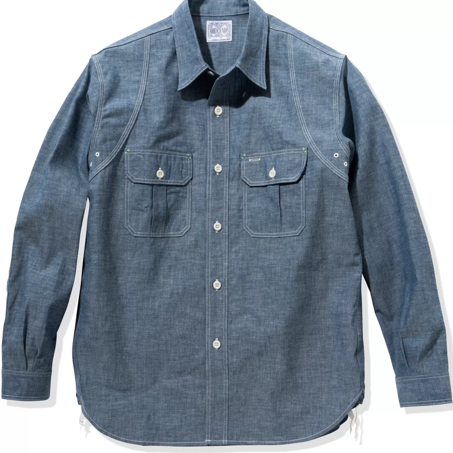 Shirts<The Real McCoy's 8HU HEAVY DUTY CHAMBRAY WORK SHIRT LIGHTBLUE