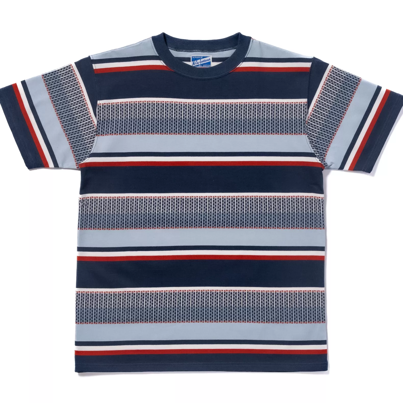 T-shirts<The Real McCoy's JACQUARD KNIT STRIPE TEE NAVY