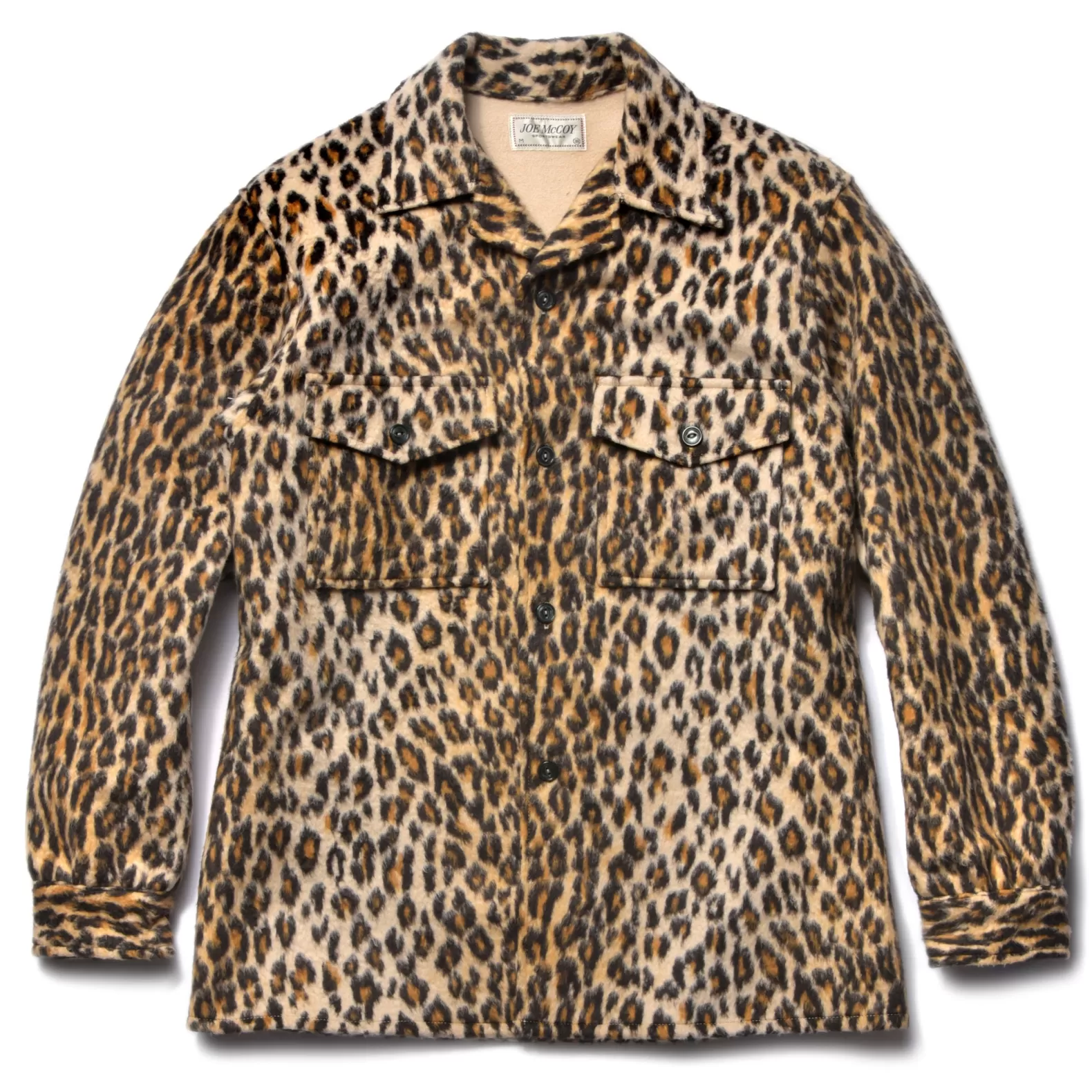 Shirts<The Real McCoy's JM LEOPARD FUR OPEN COLLAR SHIRT BEIGE