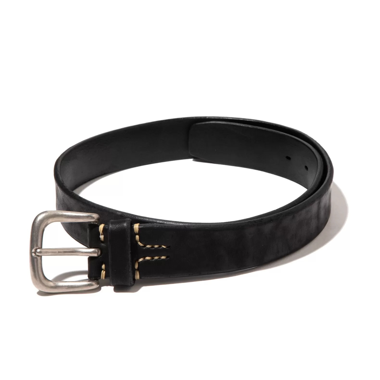 Belts<The Real McCoy's JOE McCOY BEND LEATHER BELT Black