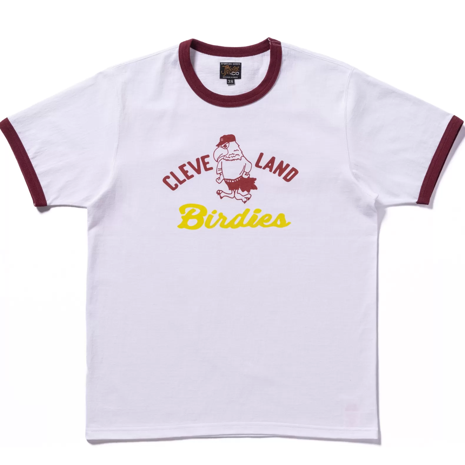 T-shirts<The Real McCoy's JOE MCCOY TEE / BIRDIES WHITE/BURGUNDY