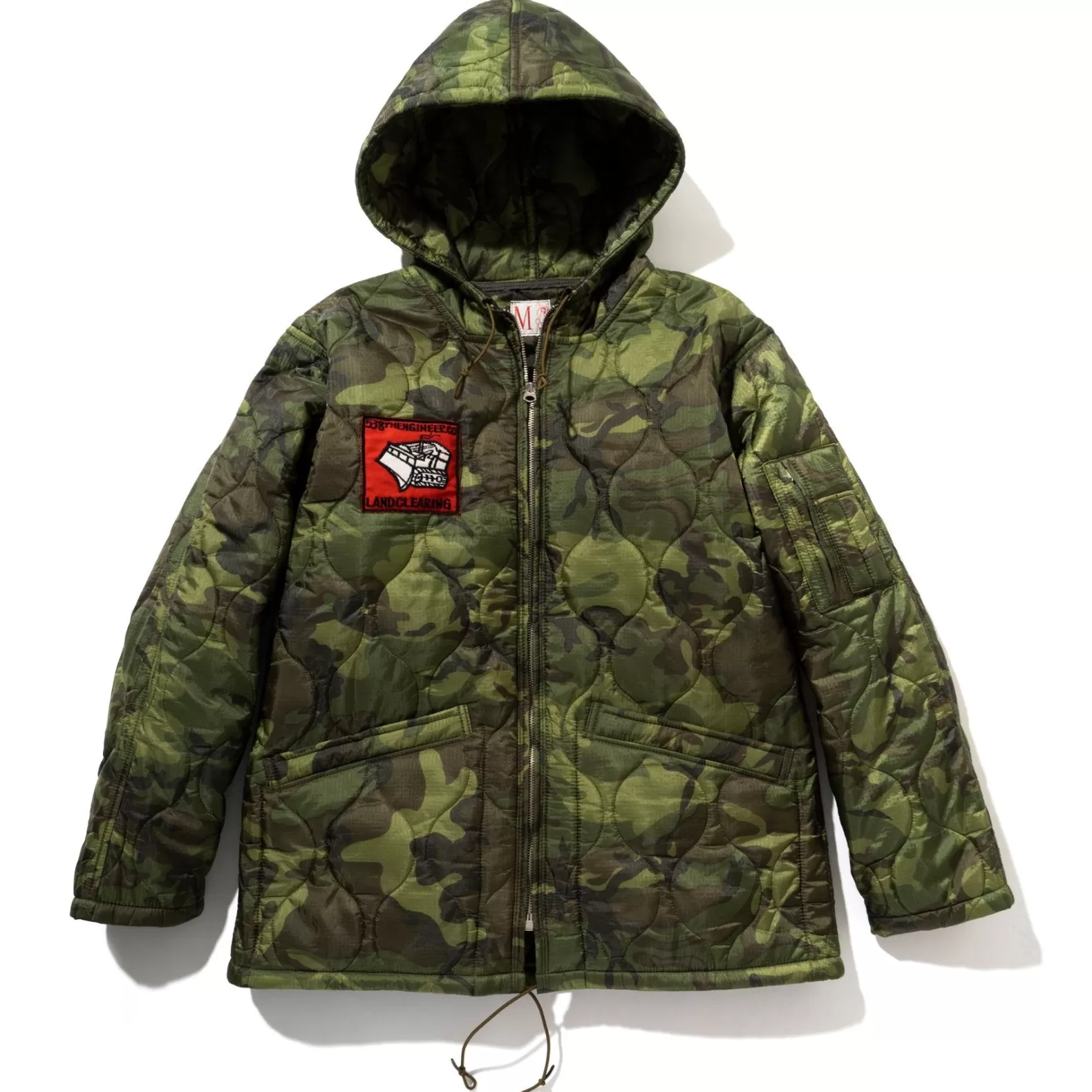 Military<The Real McCoy's LINER, CAMOUFLAGE PONCHO PARKA GREEN