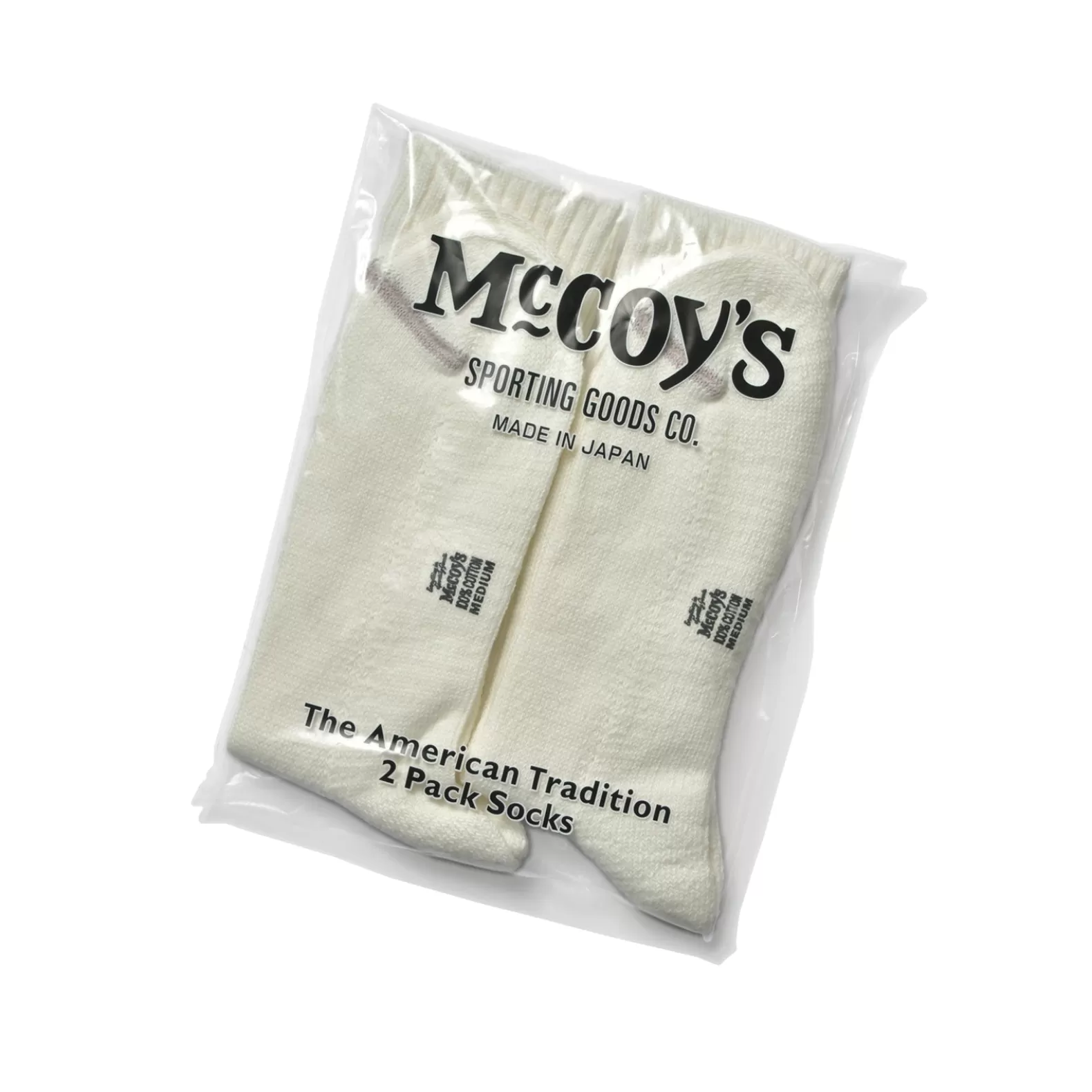 Socks<The Real McCoy's McCOY'S 2 PCS PACK SOCKS WHITE