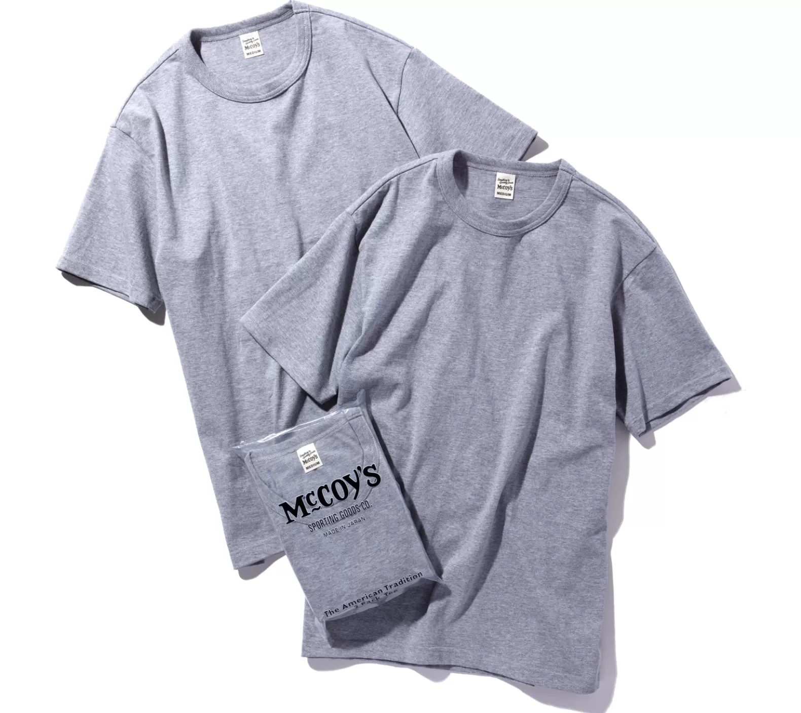 T-shirts<The Real McCoy's McCOY'S 2pcs PACK TEE Grey