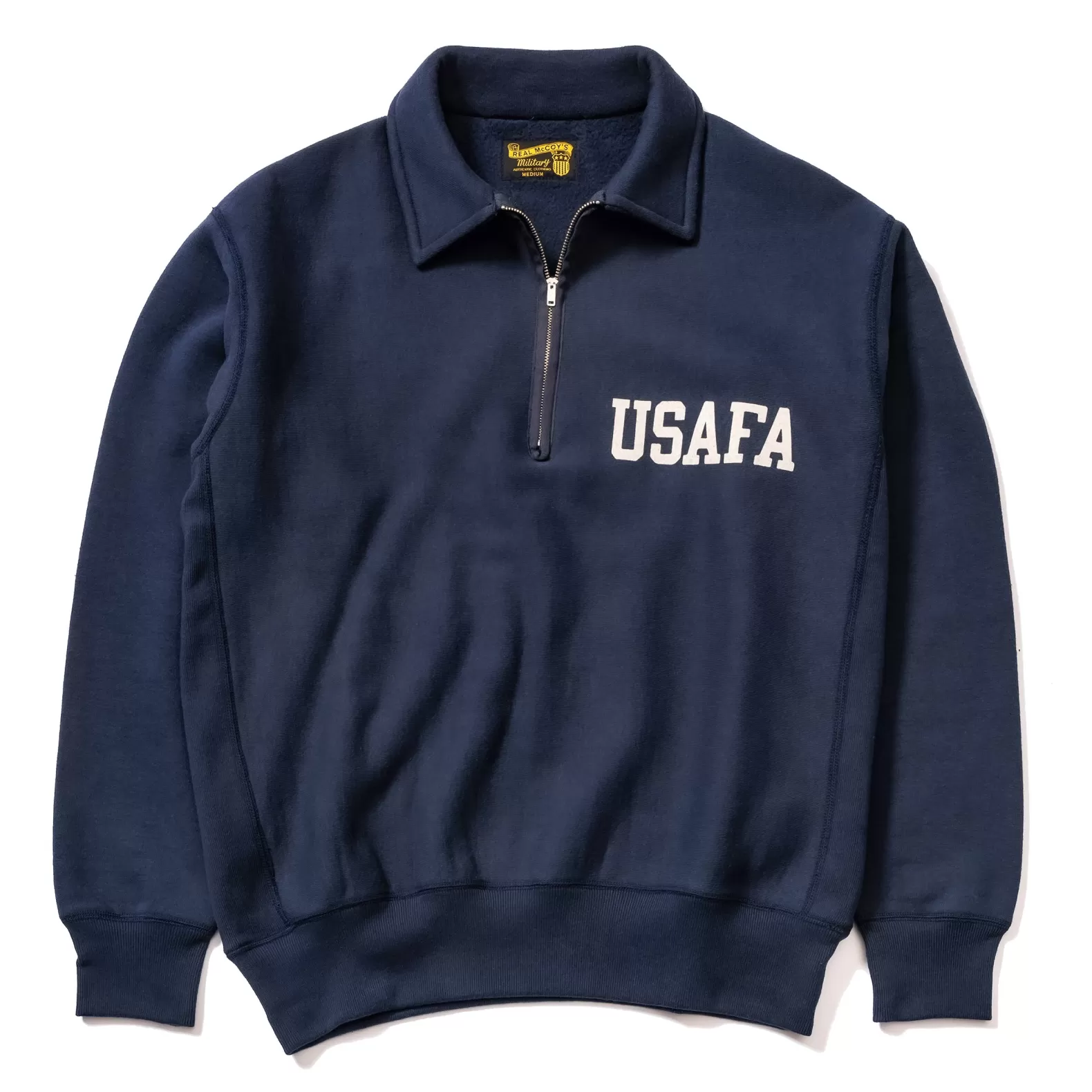 Sweatshirts<The Real McCoy's MILITARY 1/4 ZIP SWEATSHIRT / USAFA NAVY