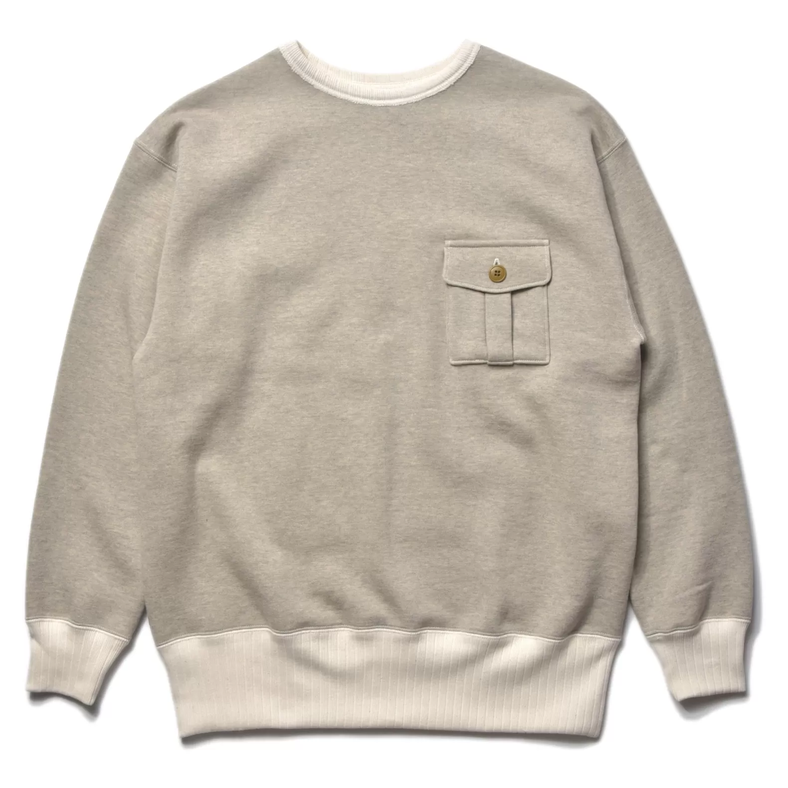 Sweatshirts<The Real McCoy's MILITARY POCKET SWEATSHIRT OATMEAL