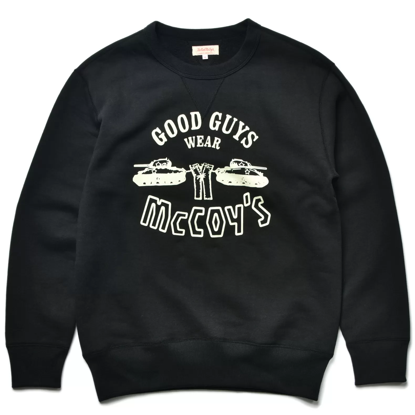 Sweatshirts<The Real McCoy's MILITARY PRINT SWEATSHIRT / GOOD GUYS WEAR MCCOY'S BLACK