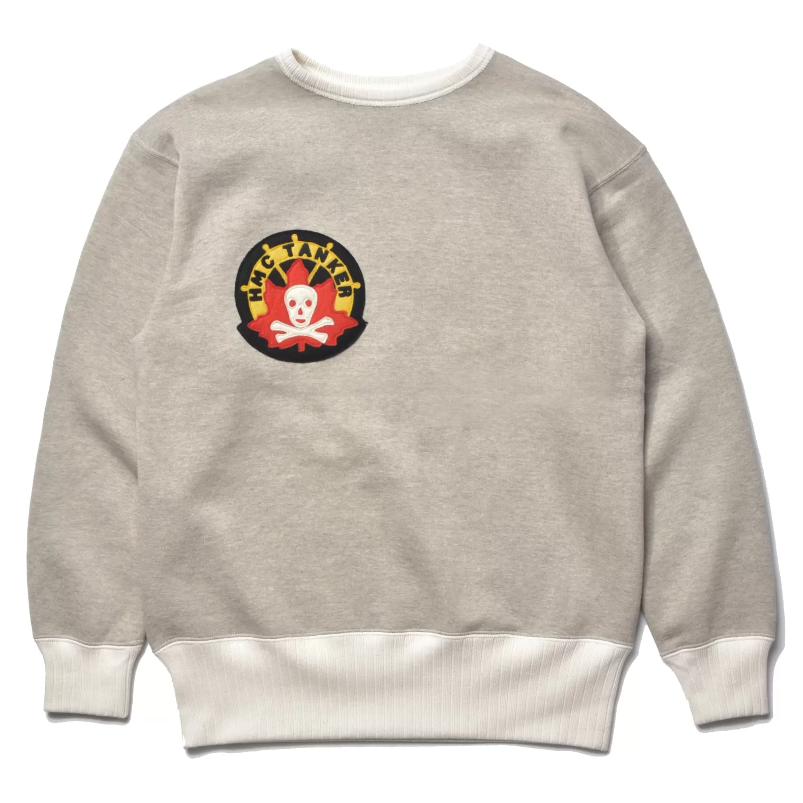 Sweatshirts<The Real McCoy's MILITARY PRINT SWEATSHIRT / HMC TANKER OATMEAL