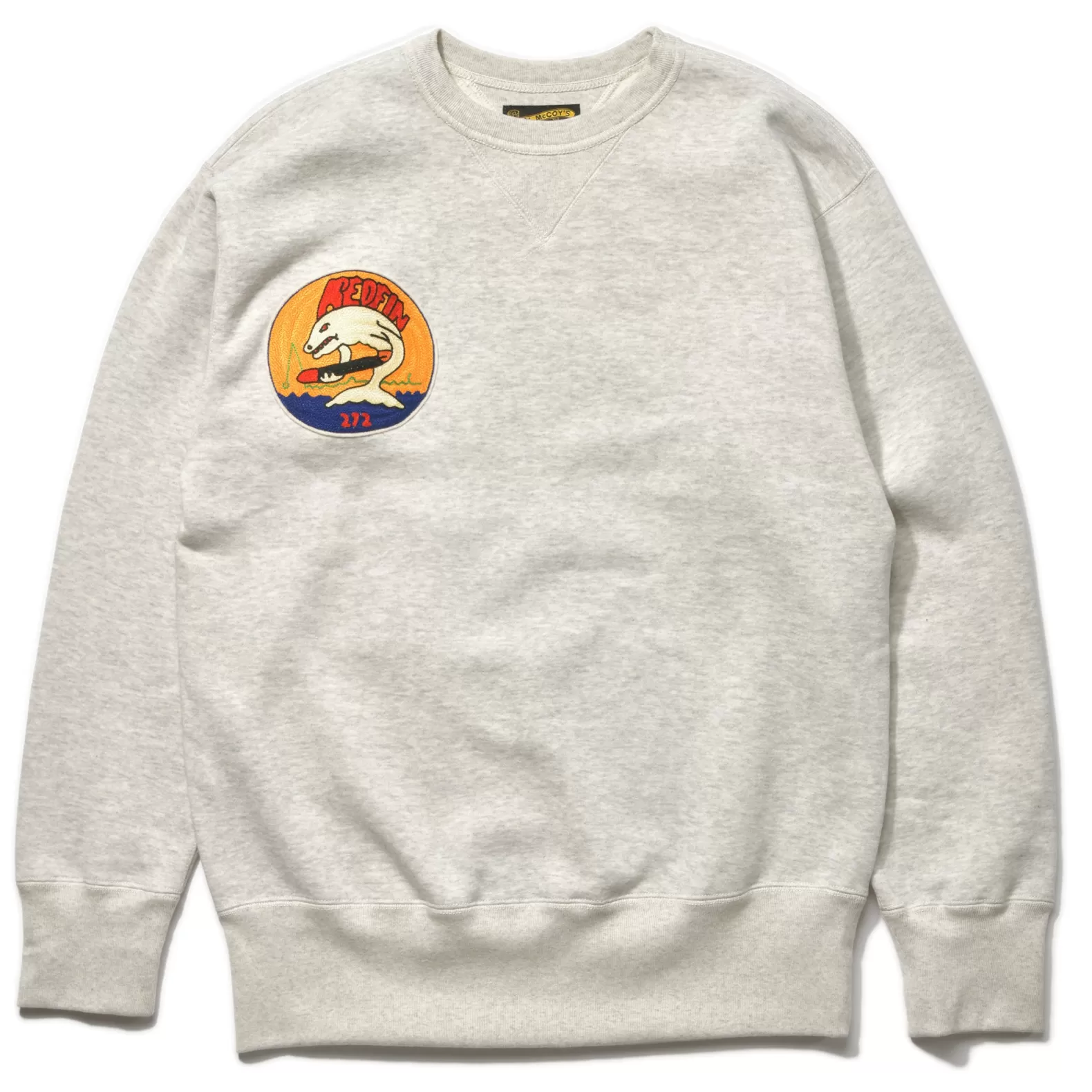 Sweatshirts<The Real McCoy's MILITARY PRINT SWEATSHIRT / USS REDFIN SNOWGRAY