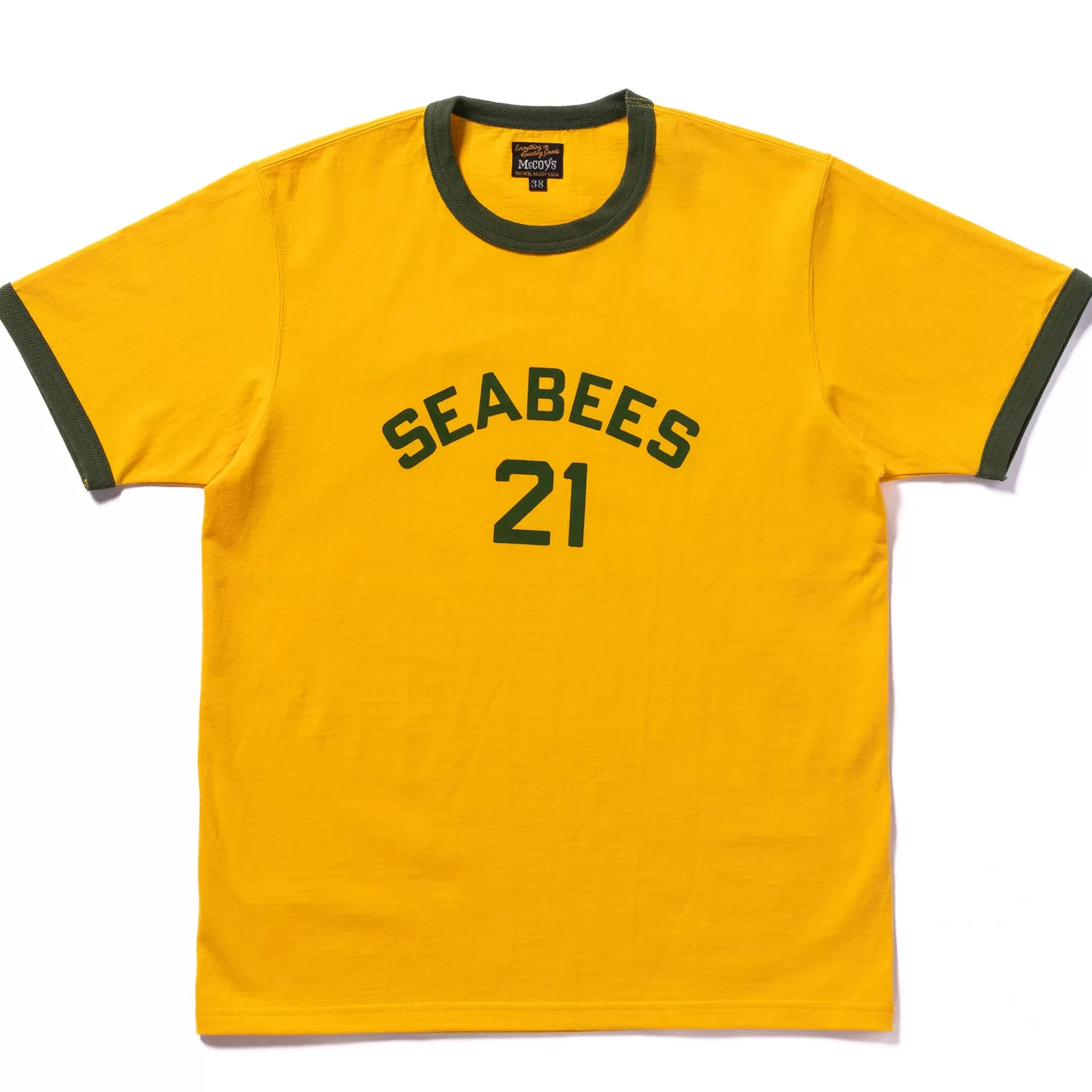 T-shirts<The Real McCoy's MILITARY TEE / SEABEES 21 YELLOW/FOREST