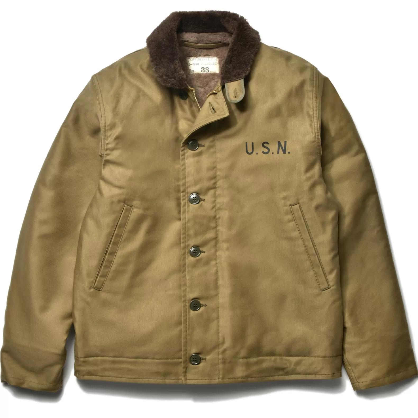 Military<The Real McCoy's N-1 DECK JACKET / STENCIL KHAKI