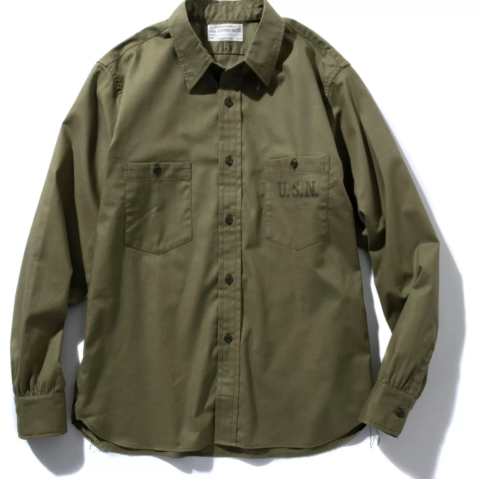 Shirts<The Real McCoy's N-3 UTILITY SHIRT L/S (STENCIL) Olive(Stencil)