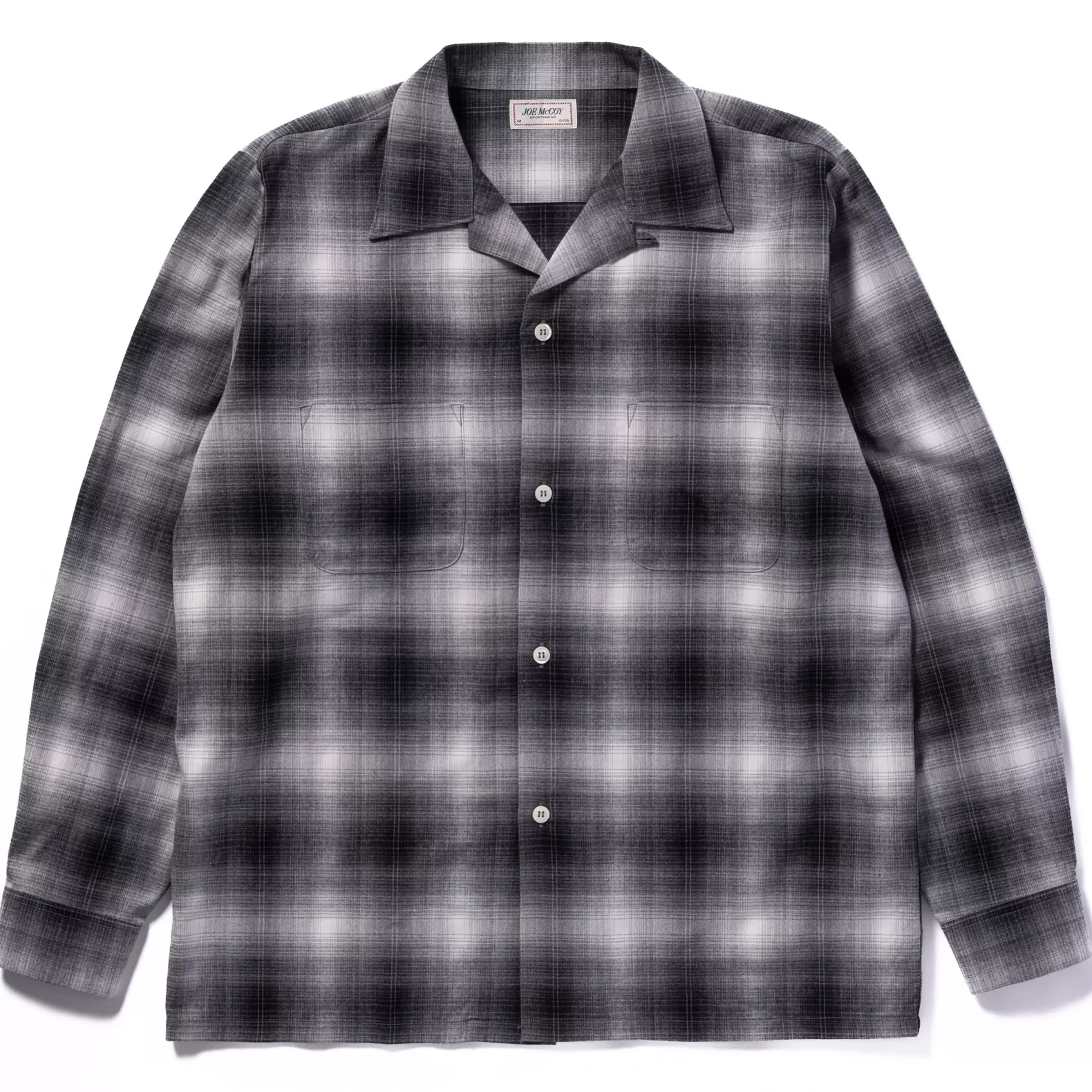 Shirts<The Real McCoy's OMBRE COTTON RAYON OPEN COLLAR SHIRT GRAY