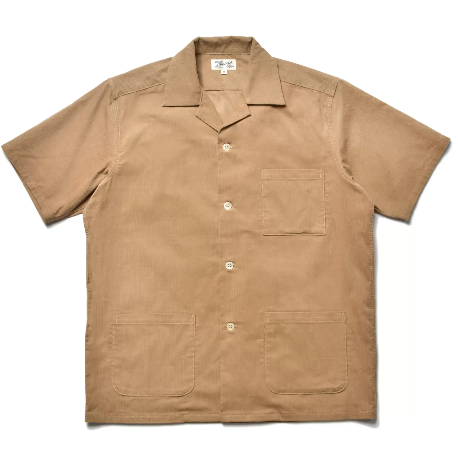 Shirts<The Real McCoy's OPEN COLLAR RESORT S/S SHIRT / SUMMER CORDUROY BEIGE