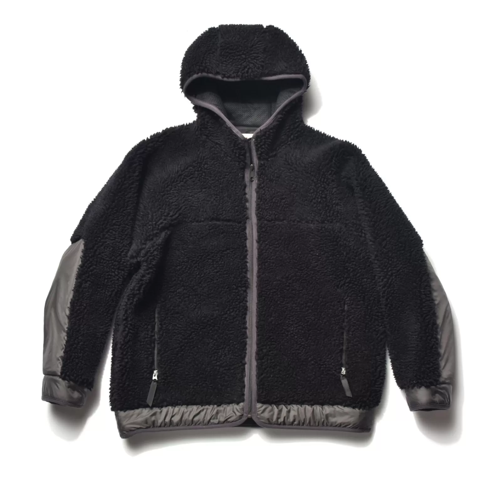 Fleece | Recreation<The Real McCoy's OUTDOOR WOOL PILE HOODED JACKET BLACK