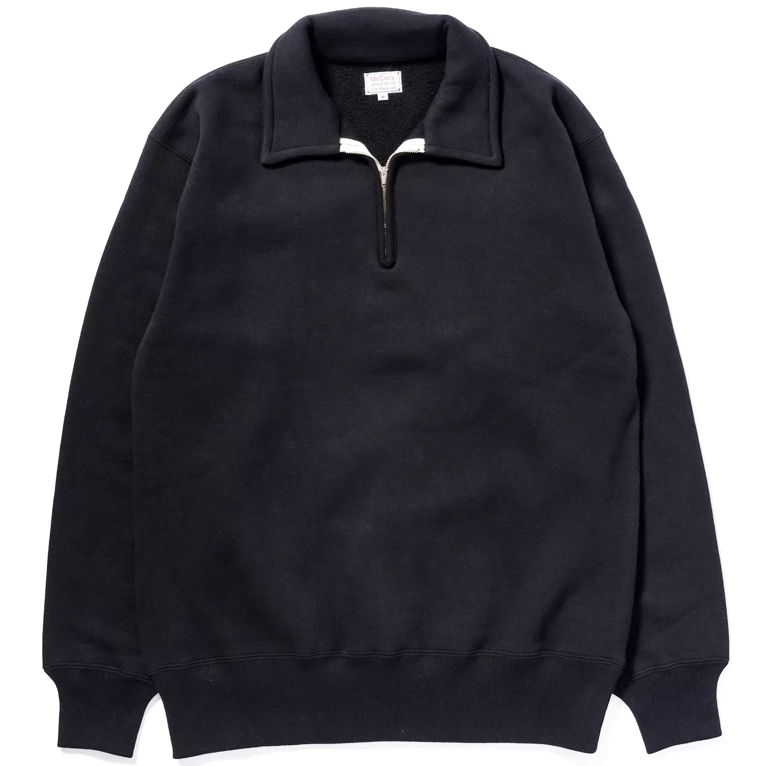 Sweatshirts<The Real McCoy's 10 OZ. LOOPWHEEL 1/4 ZIP SWEATSHIRT BLACK