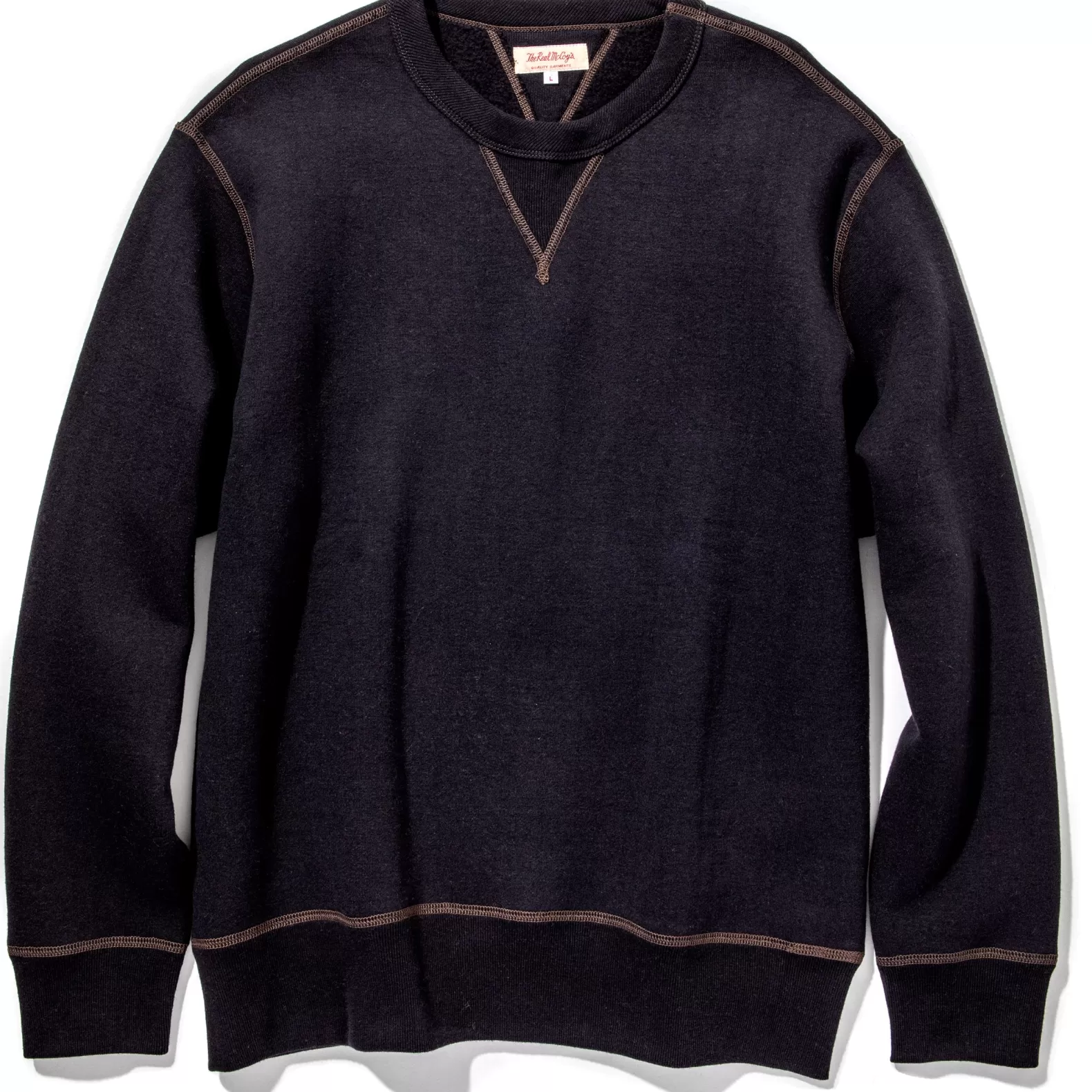 Sweatshirts<The Real McCoy's 10 oz. LOOPWHEEL CREWNECK SWEATSHIRT Black