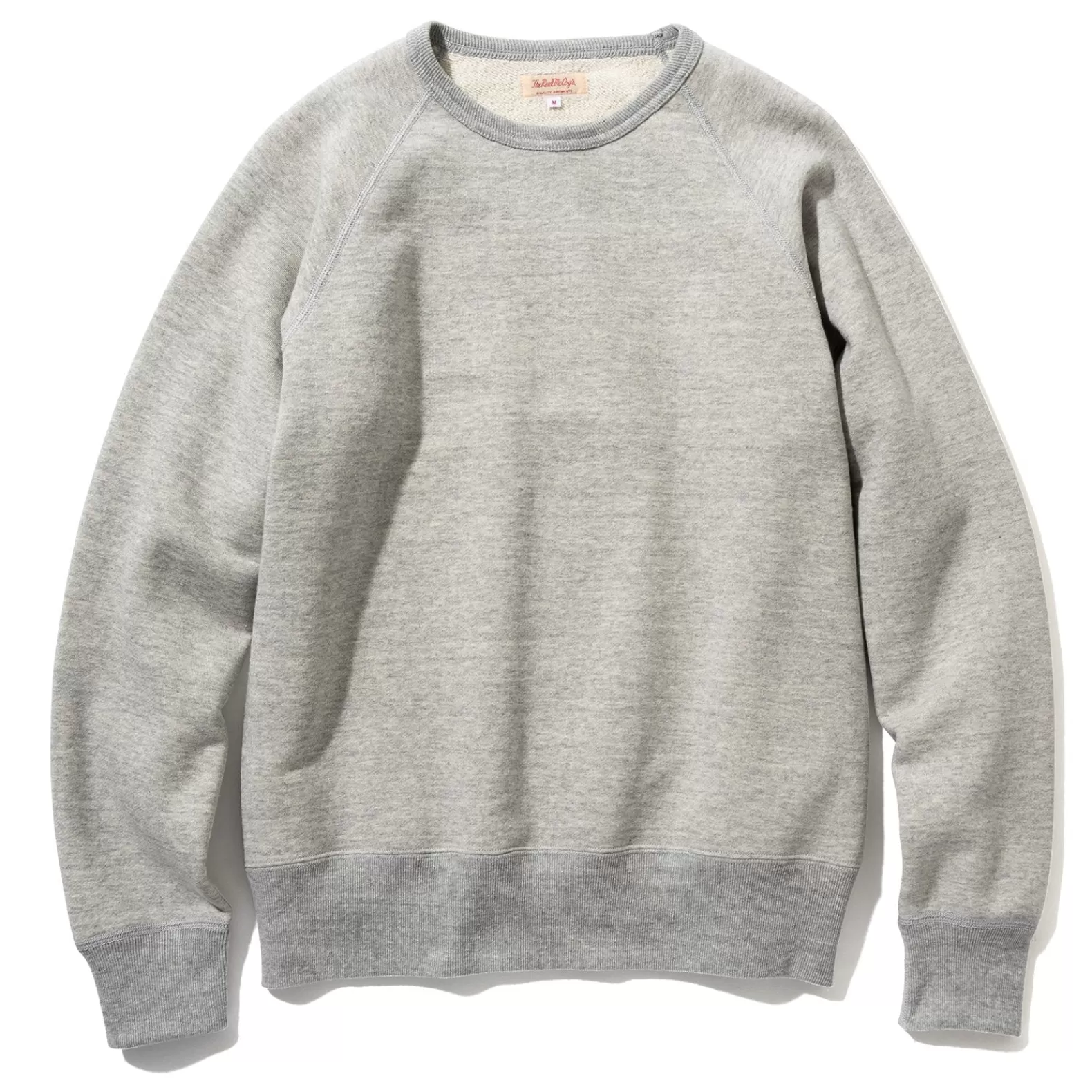 Sweatshirts<The Real McCoy's 9oz. LOOPWHEEL RAGLAN SLEEVE SWEATSHIRT ASHGREY