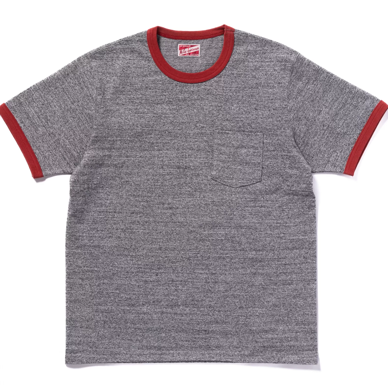 T-shirts<The Real McCoy's POCKET TEE / HEATHER GRAY, RINGER GRAY/CHERRY