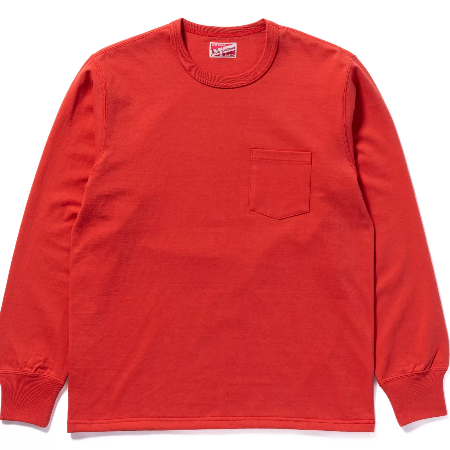 T-shirts<The Real McCoy's POCKET TEE L/S SCARLET