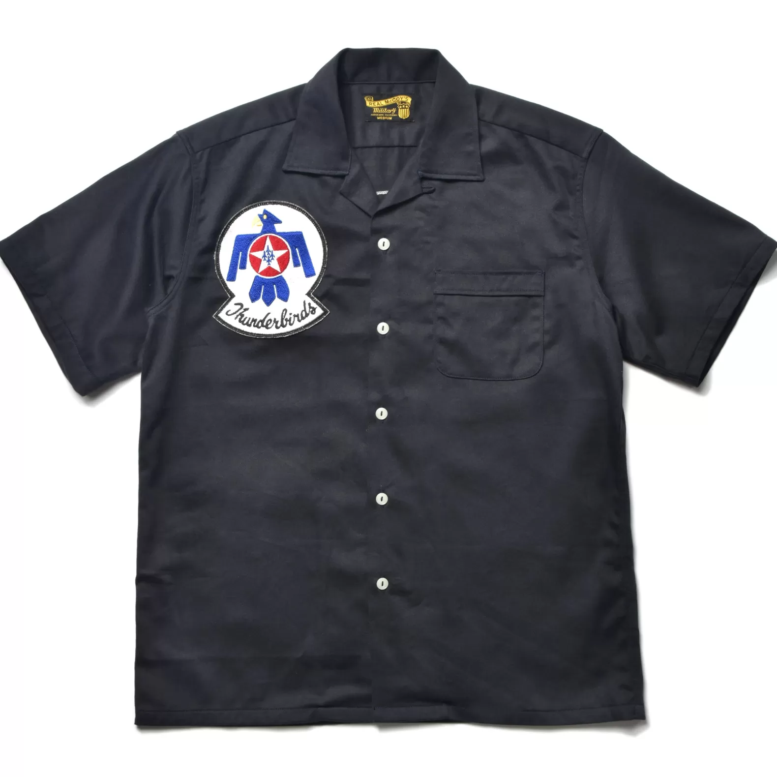 Shirts<The Real McCoy's RAYON OPEN COLLAR SHIRT / THUNDERBIRDS NAVY